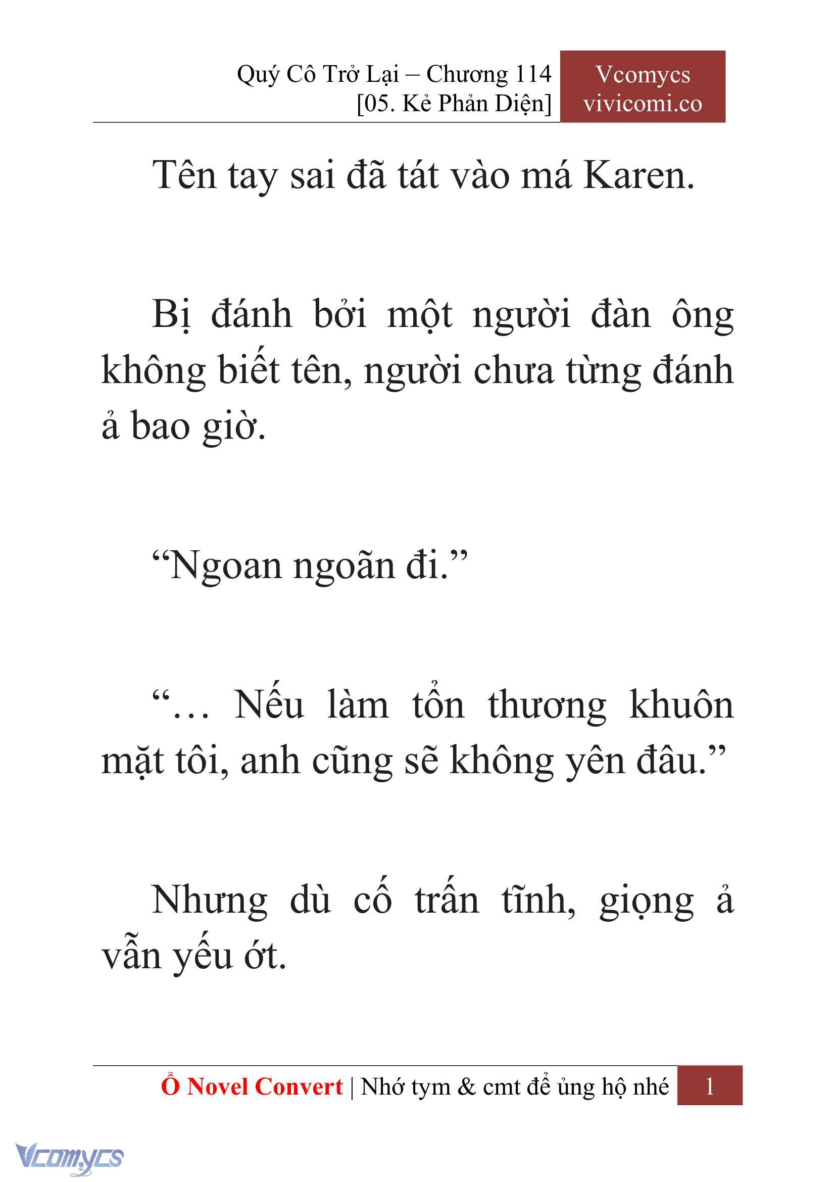 [Novel] Quý Cô Trở Lại Chap 114 - Trang 2