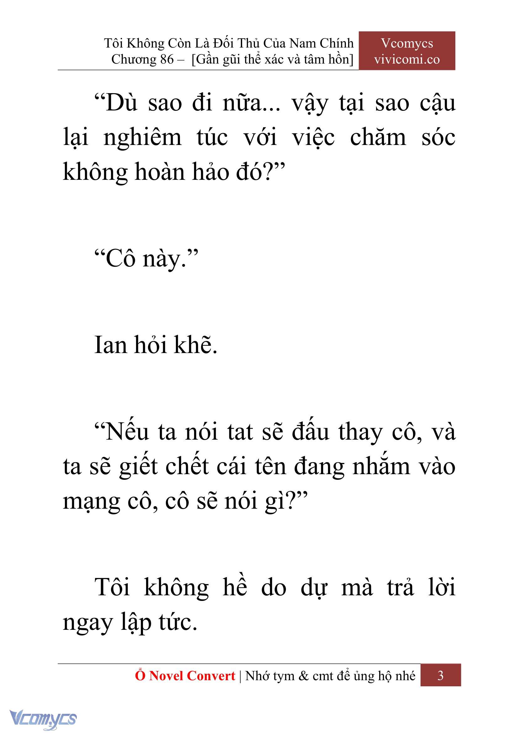 [Novel] Tôi Không Còn Là Đối Thủ Của Nam Chính Chap 86 - Trang 2