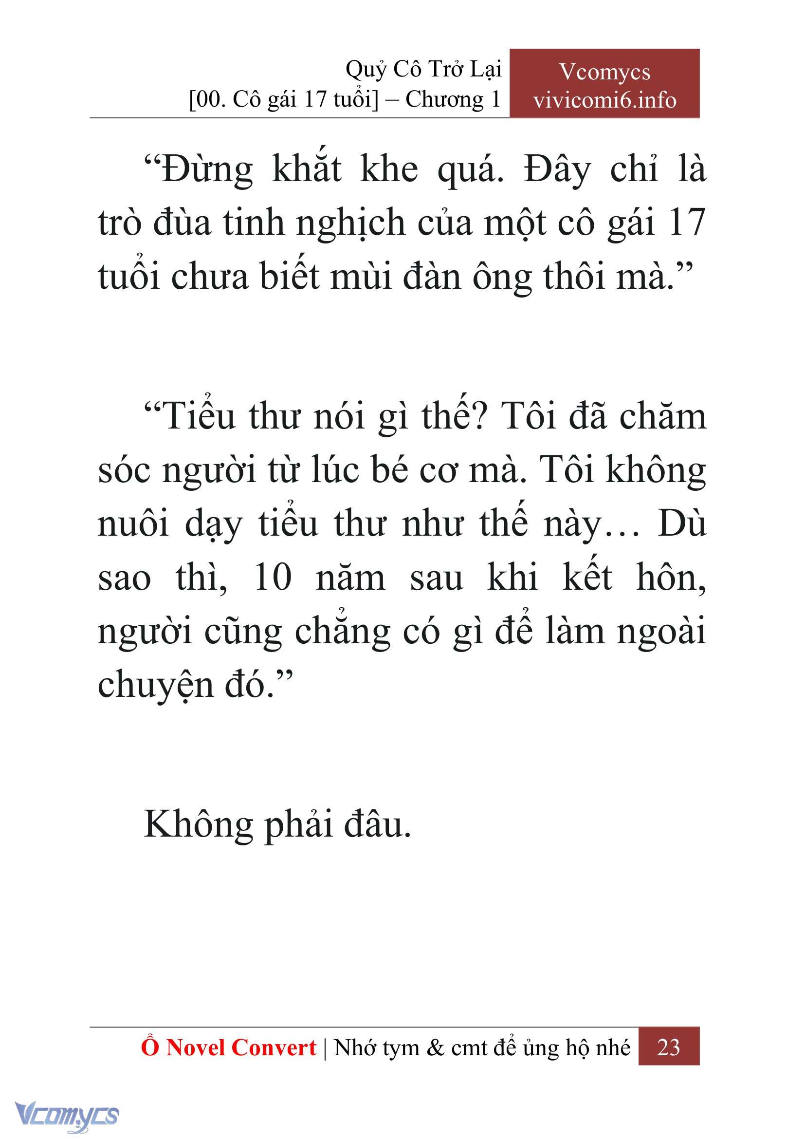 [Novel] Quý Cô Trở Lại Chap 1 - Trang 2