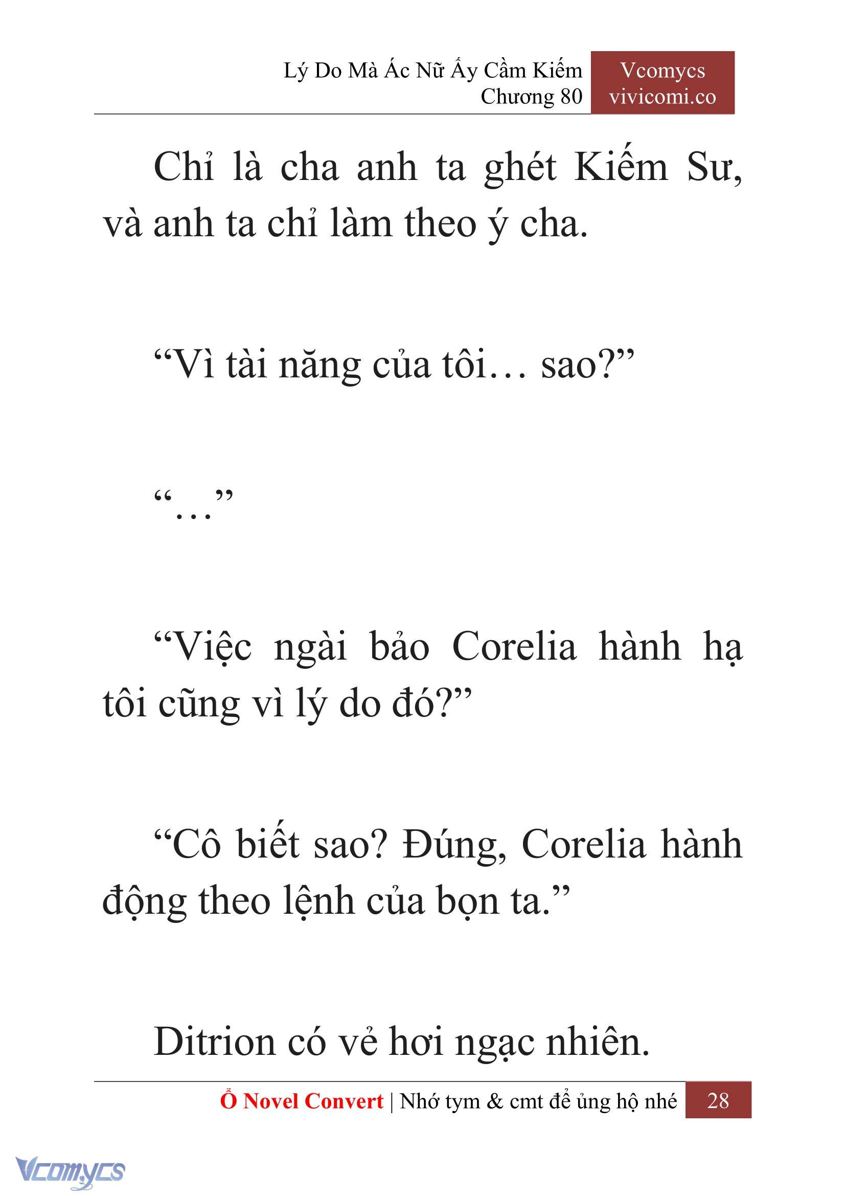 [Novel] Lý Do Mà Ác Nữ Ấy Cầm Kiếm Chap 80 - Next Chap 81