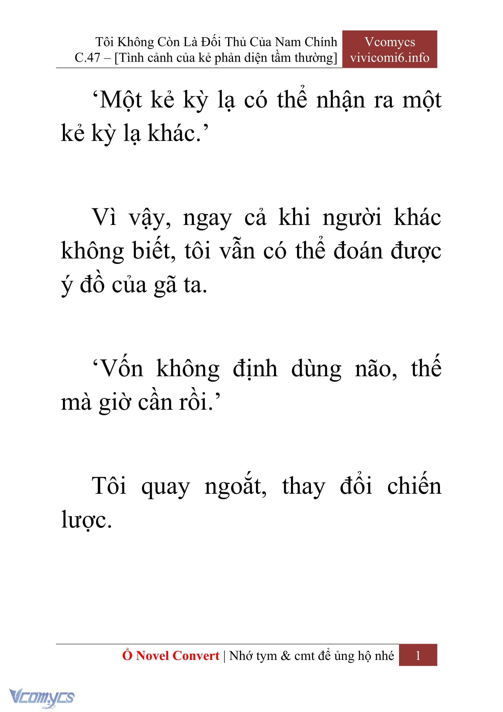 [Novel] Tôi Không Còn Là Đối Thủ Của Nam Chính Chap 47 - Trang 2