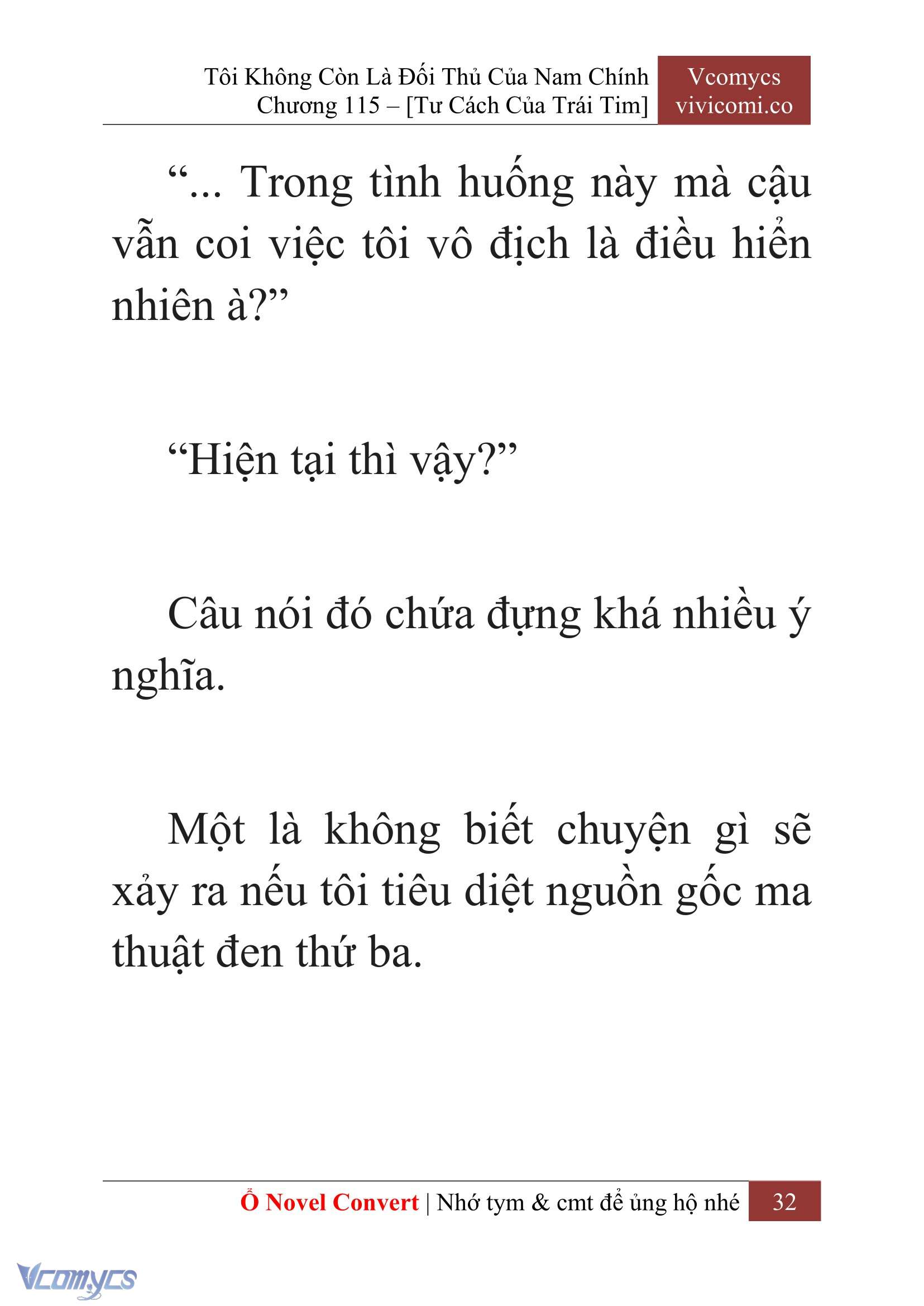 [Novel] Tôi Không Còn Là Đối Thủ Của Nam Chính Chap 115 - Trang 2