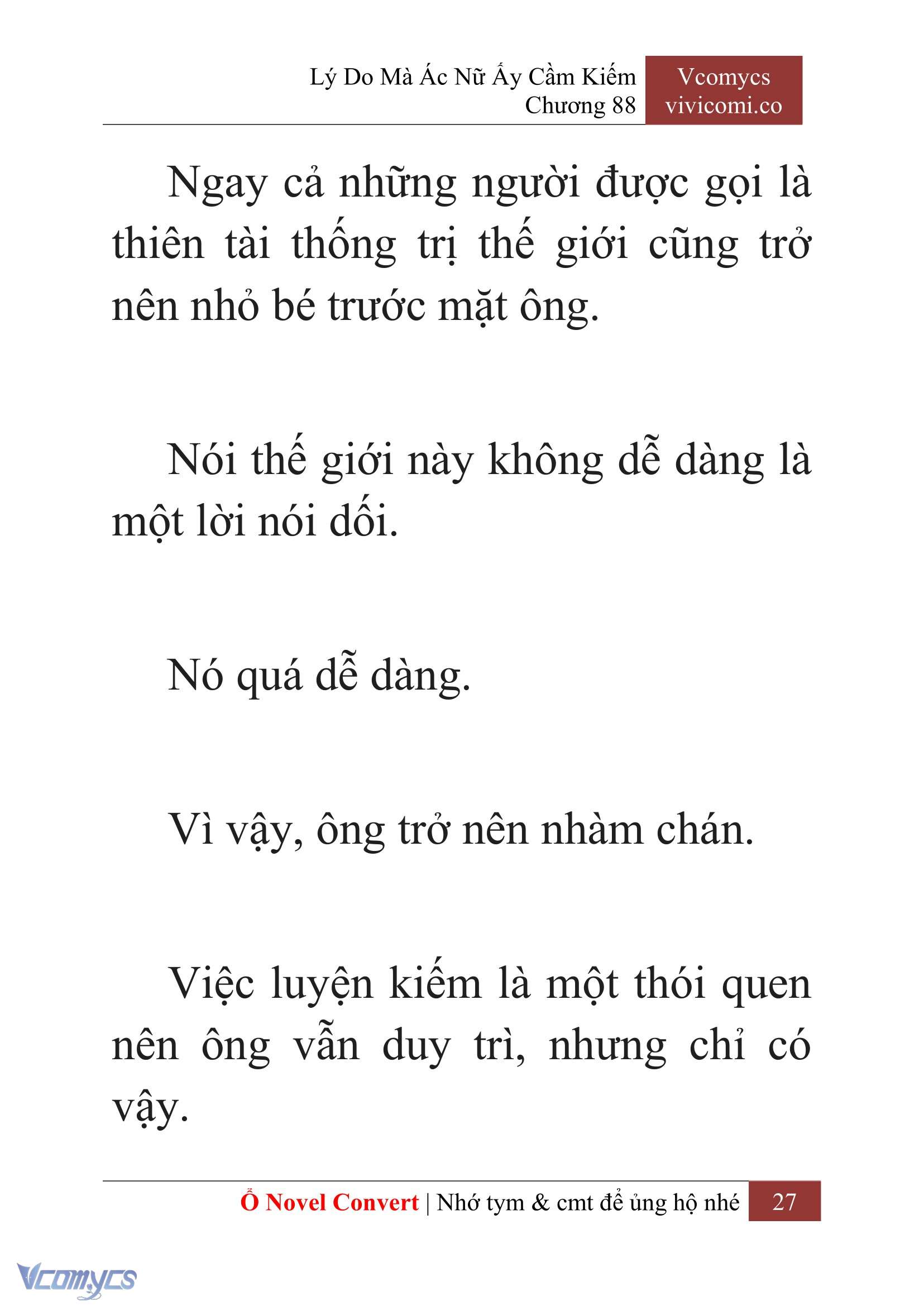 [Novel] Lý Do Mà Ác Nữ Ấy Cầm Kiếm Chap 88 - Next Chap 89