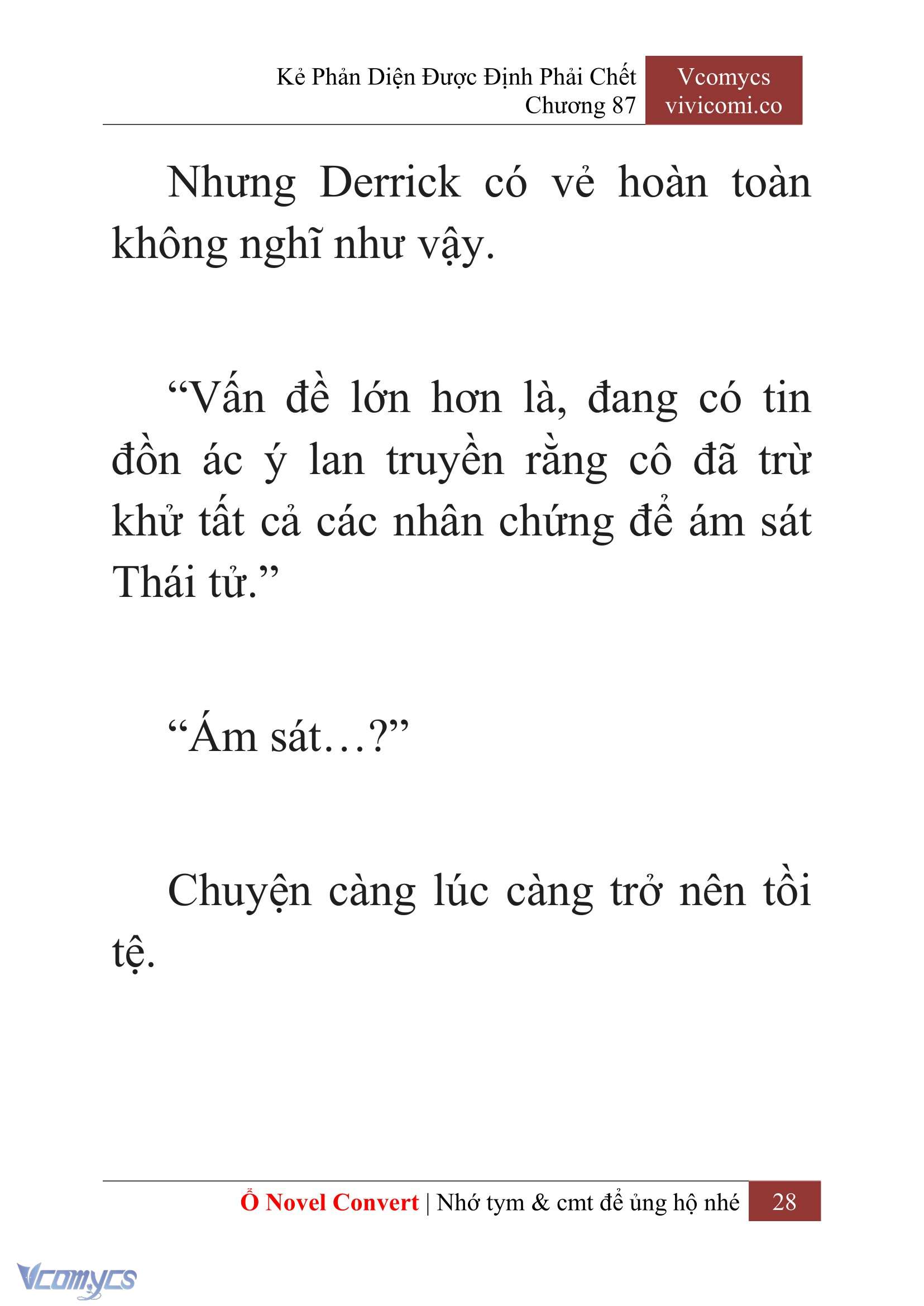 [Novel] Kẻ Phản Diện Được Định Phải Chết Chap 87 - Next Chap 88