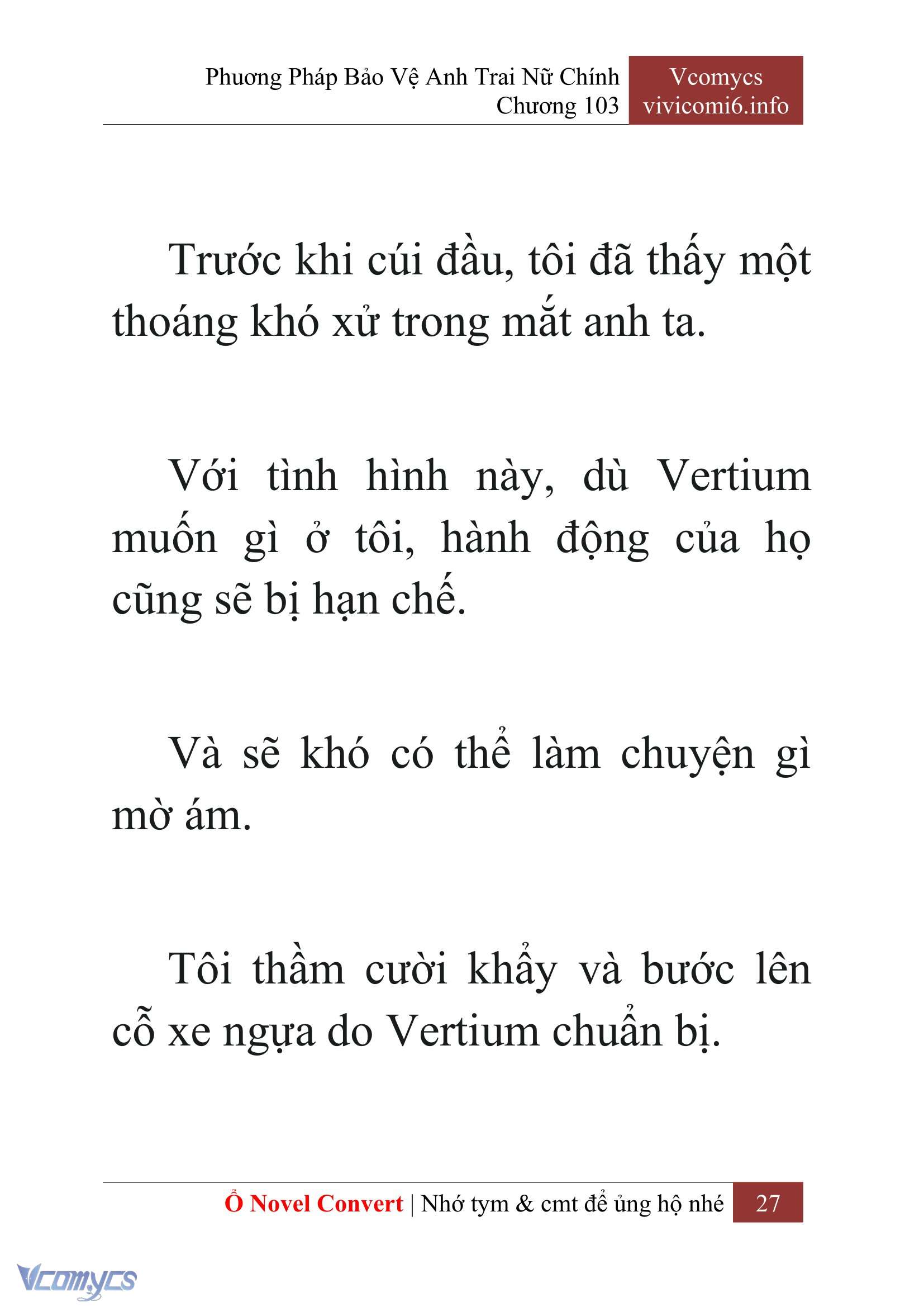 [Novel] Phương Pháp Bảo Vệ Anh Trai Nữ Chính Chap 103 - Trang 2