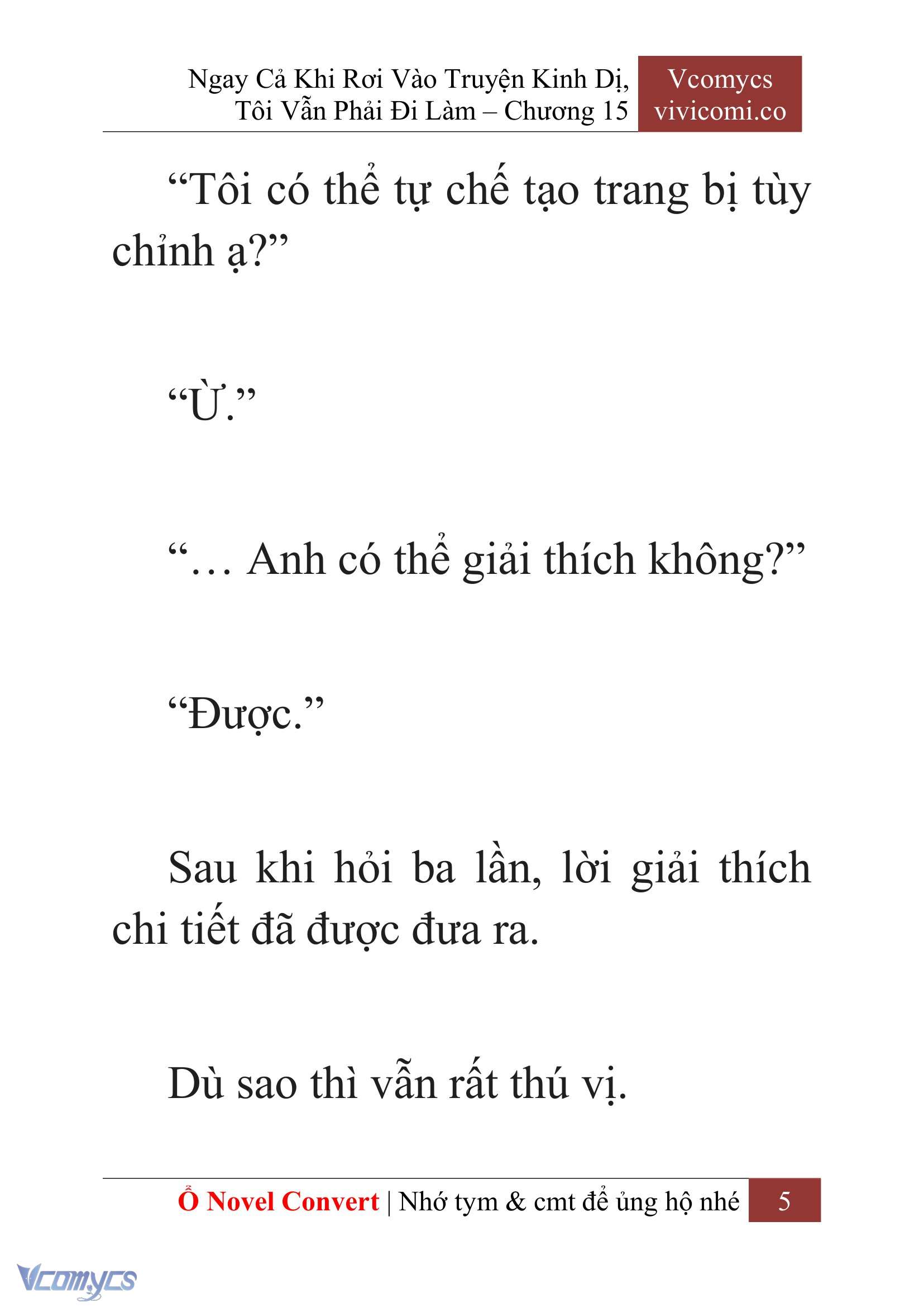 [Novel] Ngay Cả Khi Rơi Vào Truyện Kinh Dị, Tôi Vẫn Phải Đi Làm Chap 15 - Trang 2