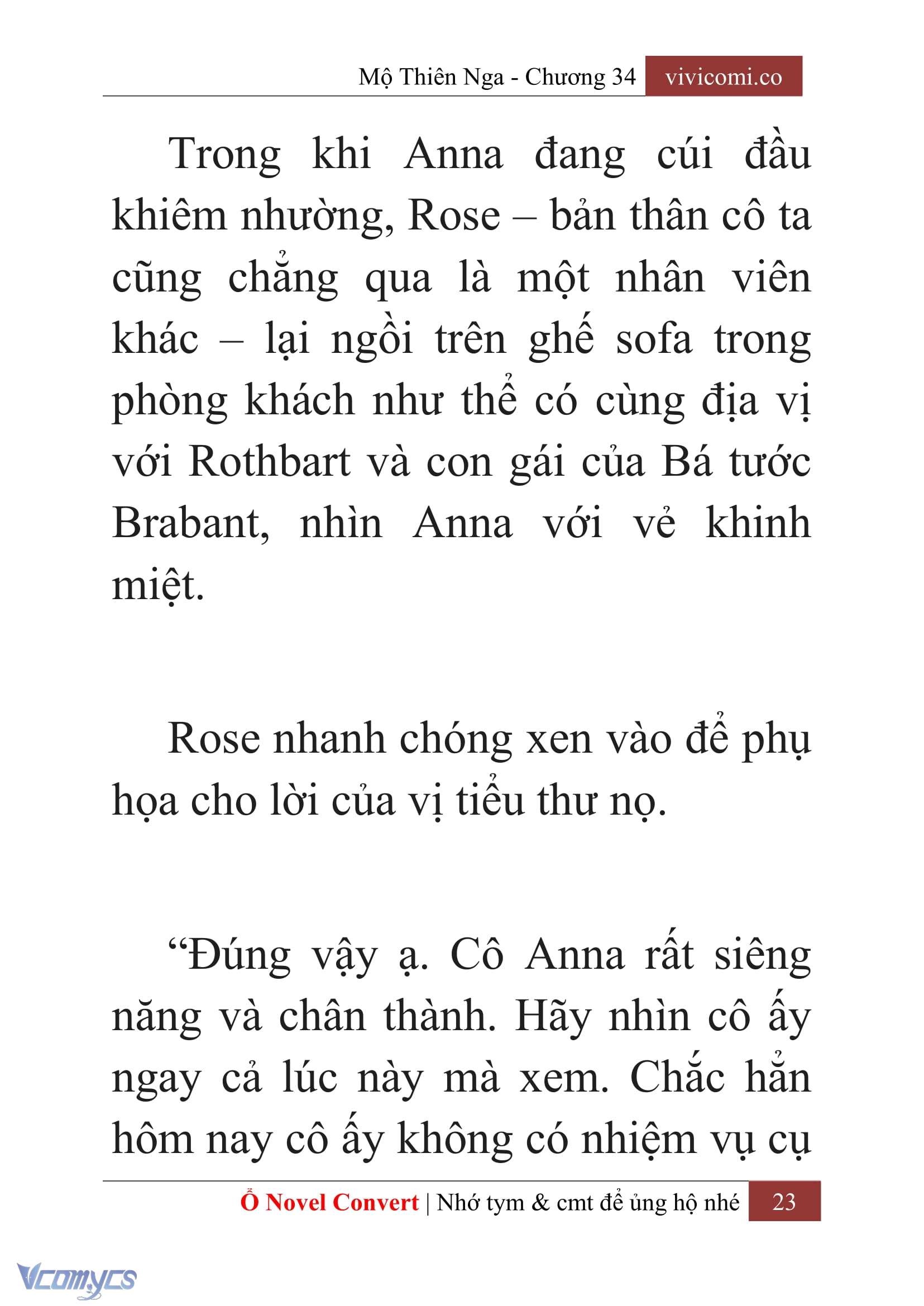 [Novel] Mộ Thiên Nga Chap 34 - Trang 2