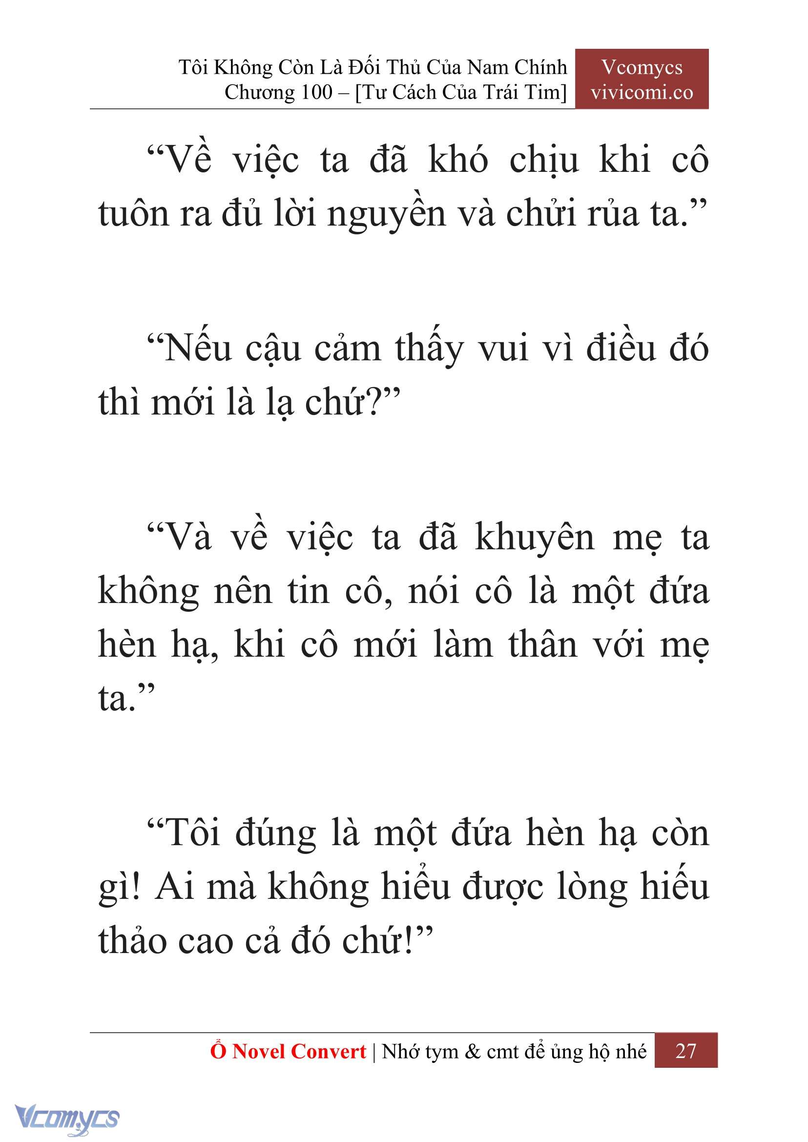 [Novel] Tôi Không Còn Là Đối Thủ Của Nam Chính Chap 100 - Trang 2