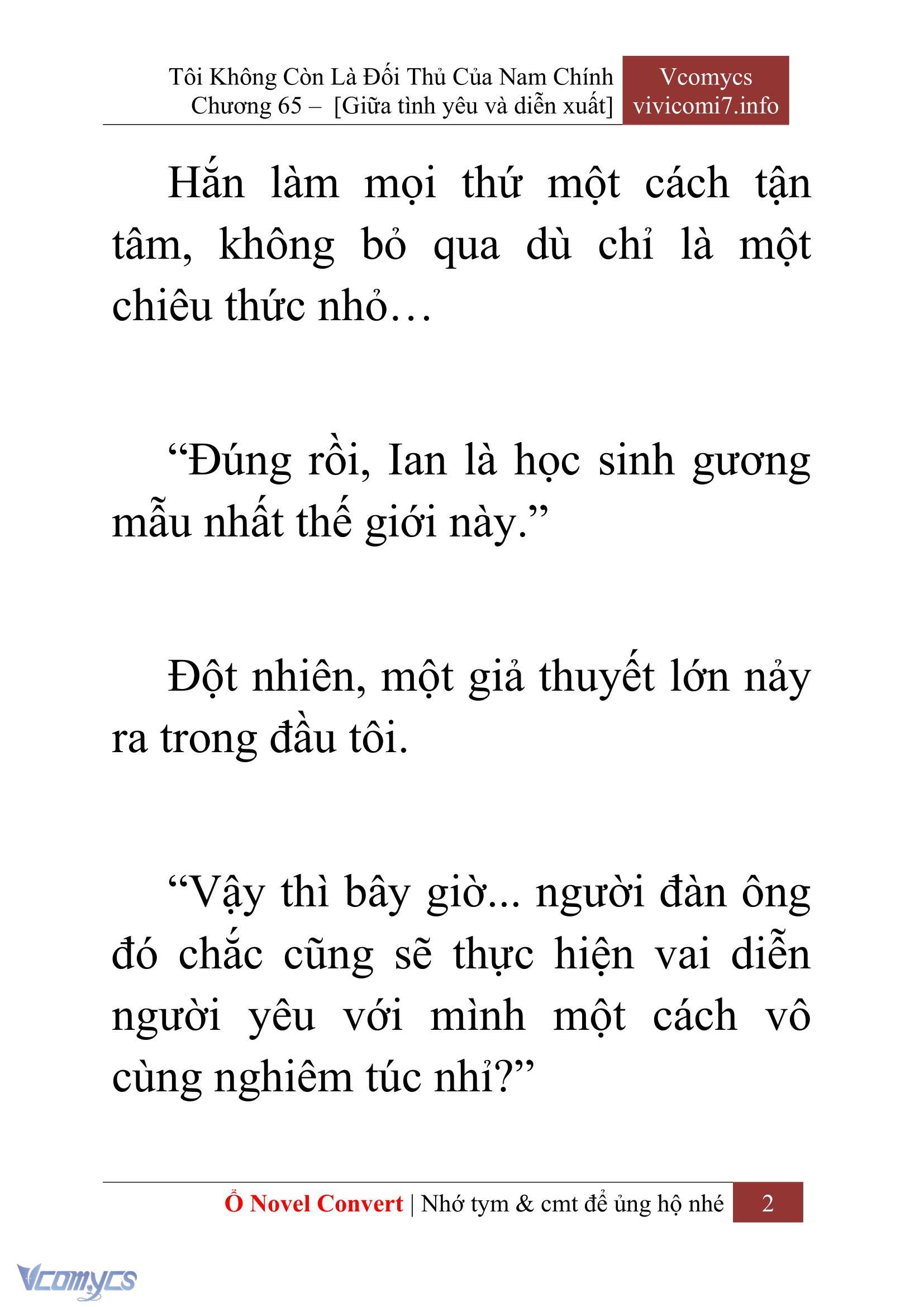 [Novel] Tôi Không Còn Là Đối Thủ Của Nam Chính Chap 65 - Trang 2