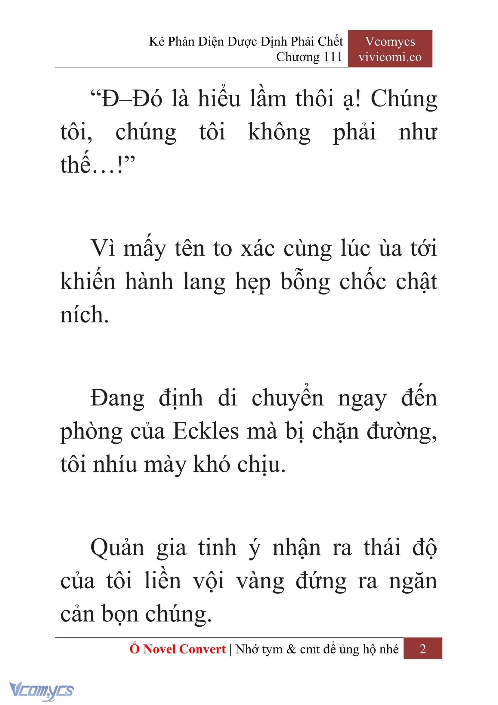 [Novel] Kẻ Phản Diện Được Định Phải Chết Chap 111 - Trang 2