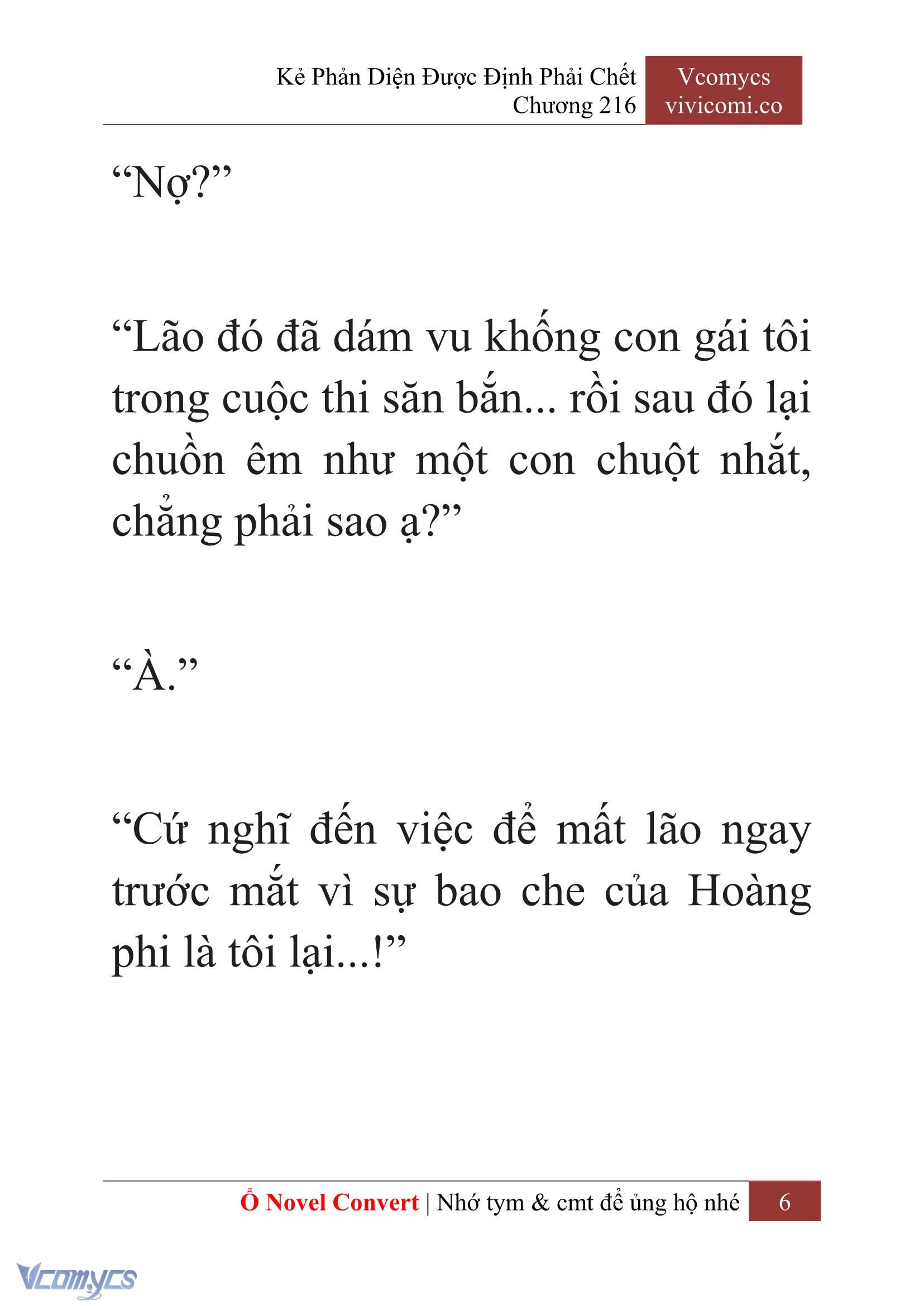 [Novel] Kẻ Phản Diện Được Định Phải Chết Chap 216 - Next Chap 217