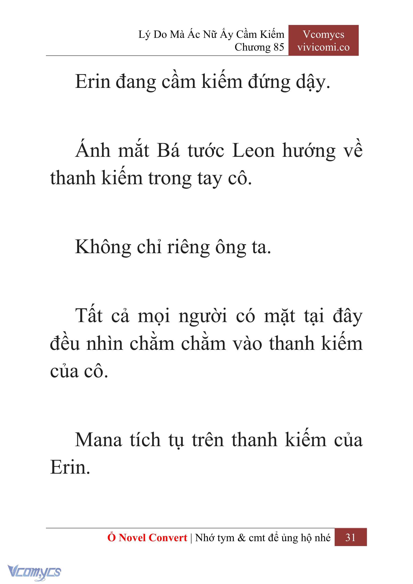 [Novel] Lý Do Mà Ác Nữ Ấy Cầm Kiếm Chap 85 - Next Chap 86