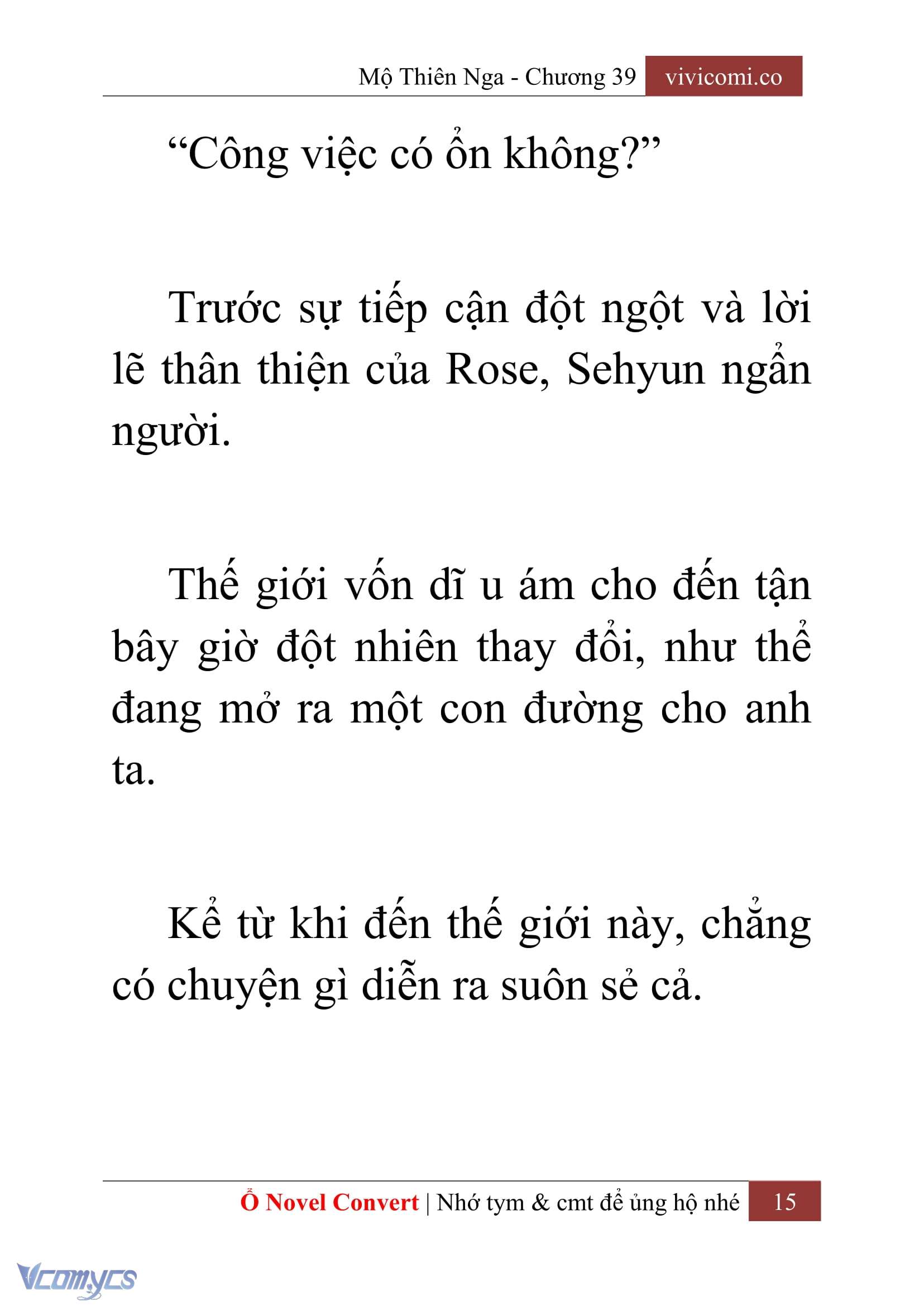 [Novel] Mộ Thiên Nga Chap 39 - Next Chap 40
