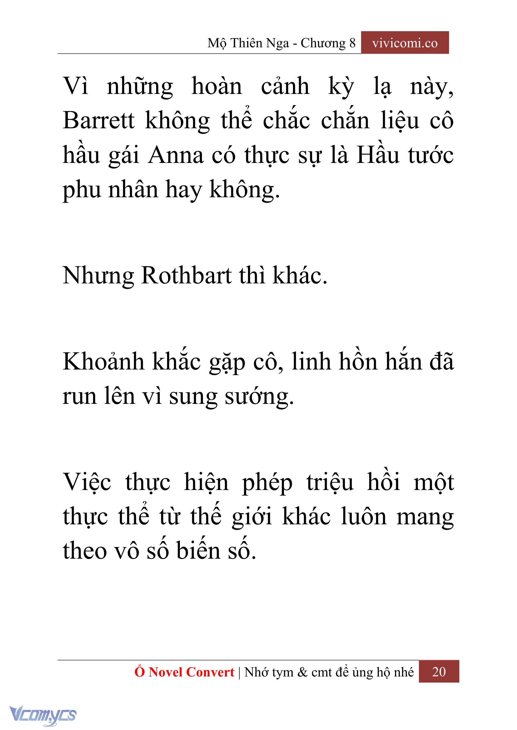 [Novel] Mộ Thiên Nga Chap 8 - Trang 2