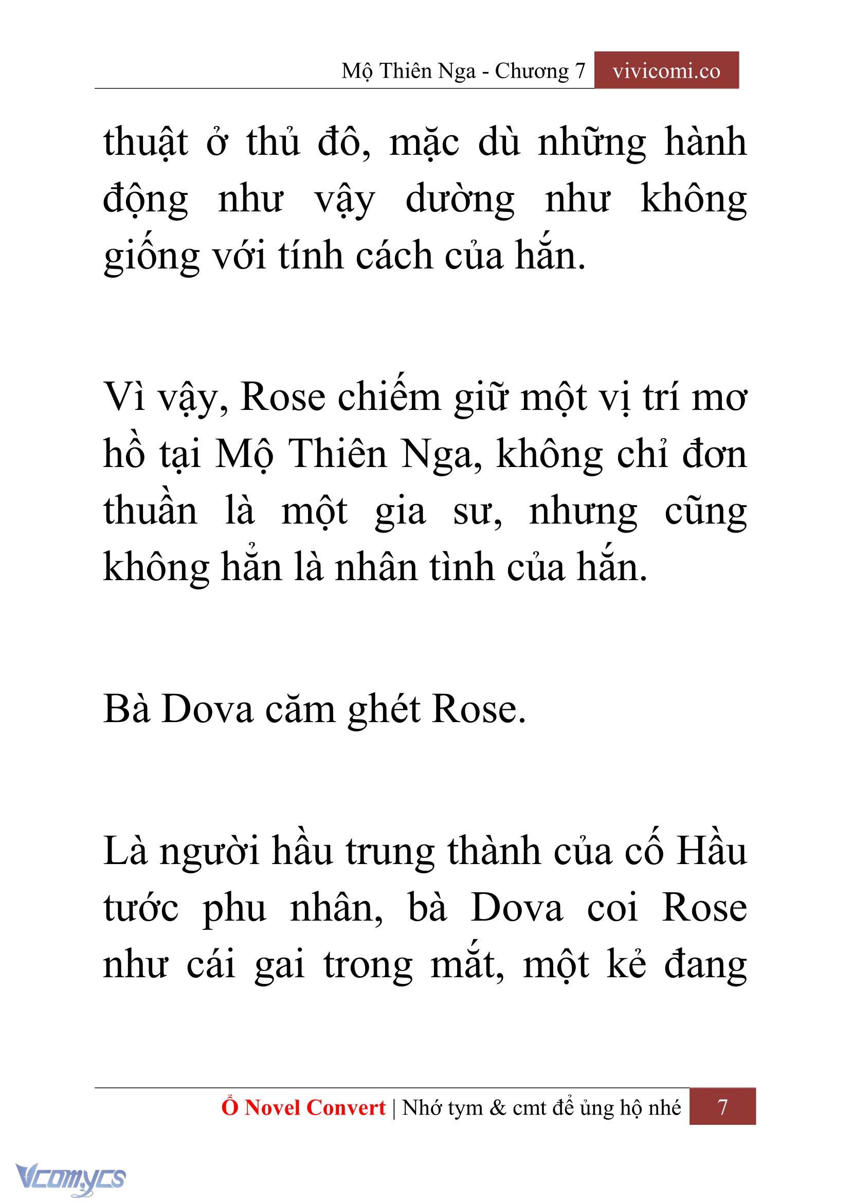 [Novel] Mộ Thiên Nga Chap 7 - Trang 2