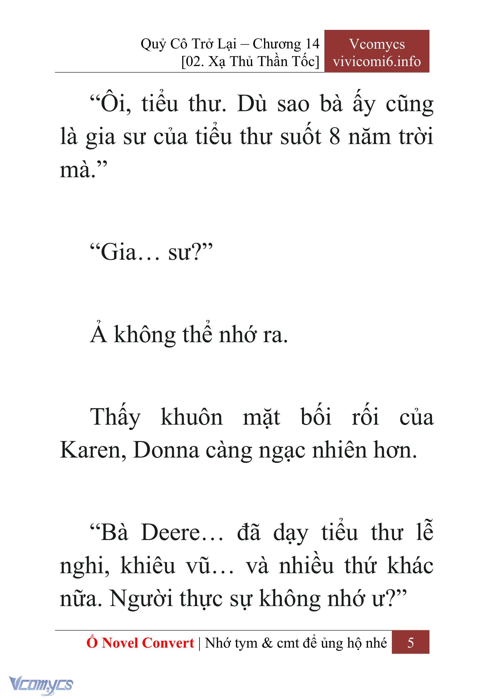 [Novel] Quý Cô Trở Lại Chap 14 - Trang 2