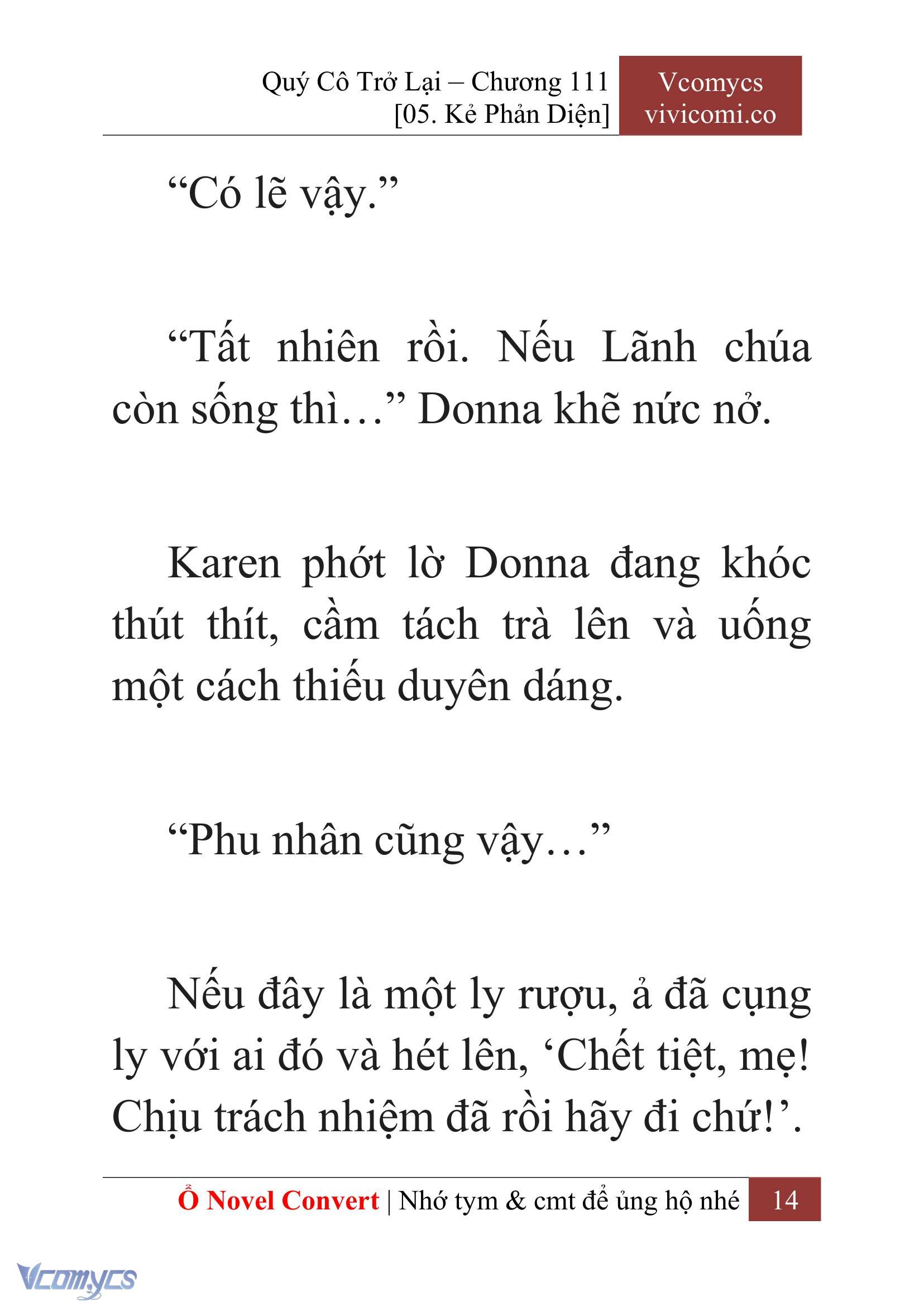 [Novel] Quý Cô Trở Lại Chap 111 - Trang 2