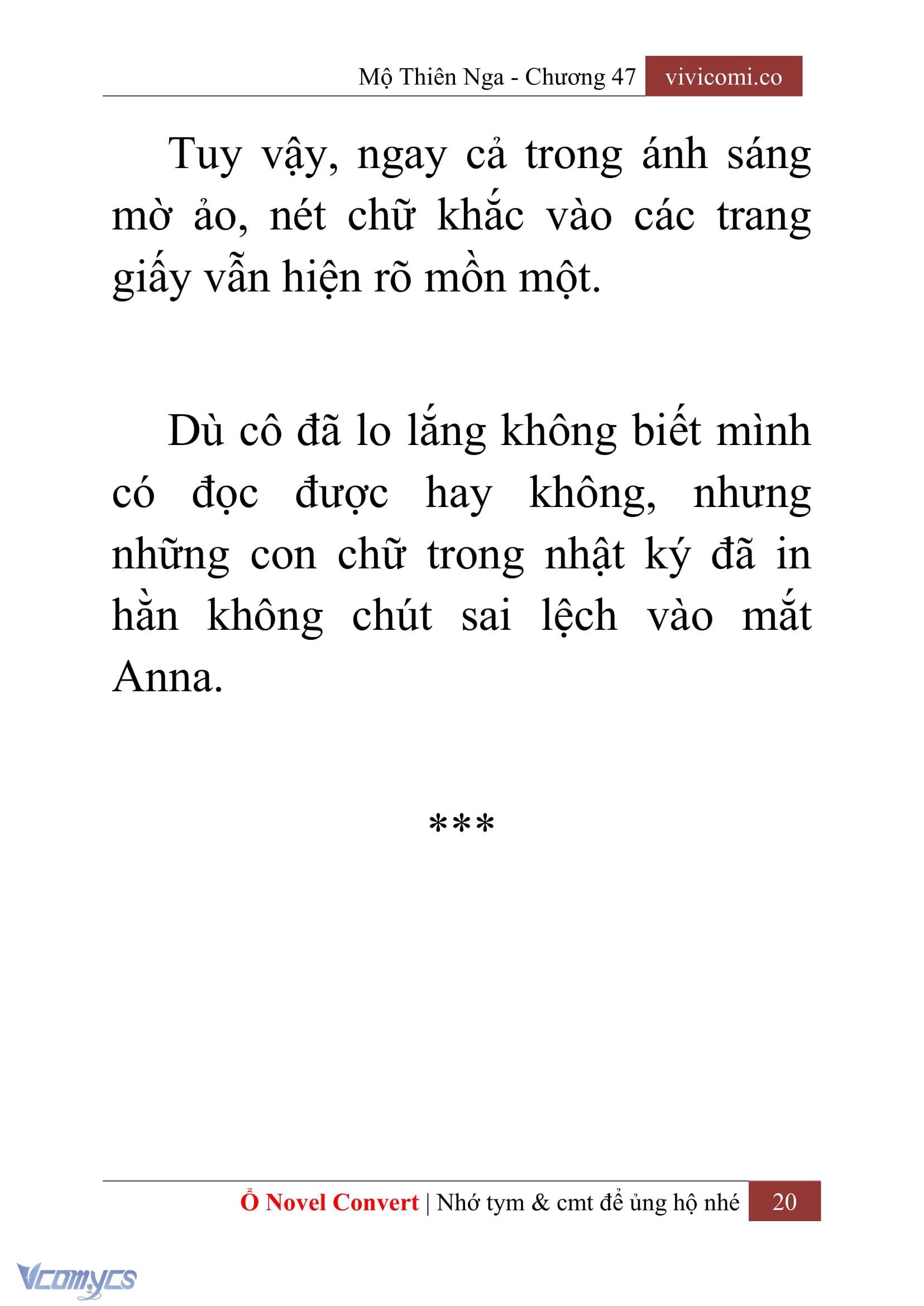 [Novel] Mộ Thiên Nga Chap 47 - Trang 2