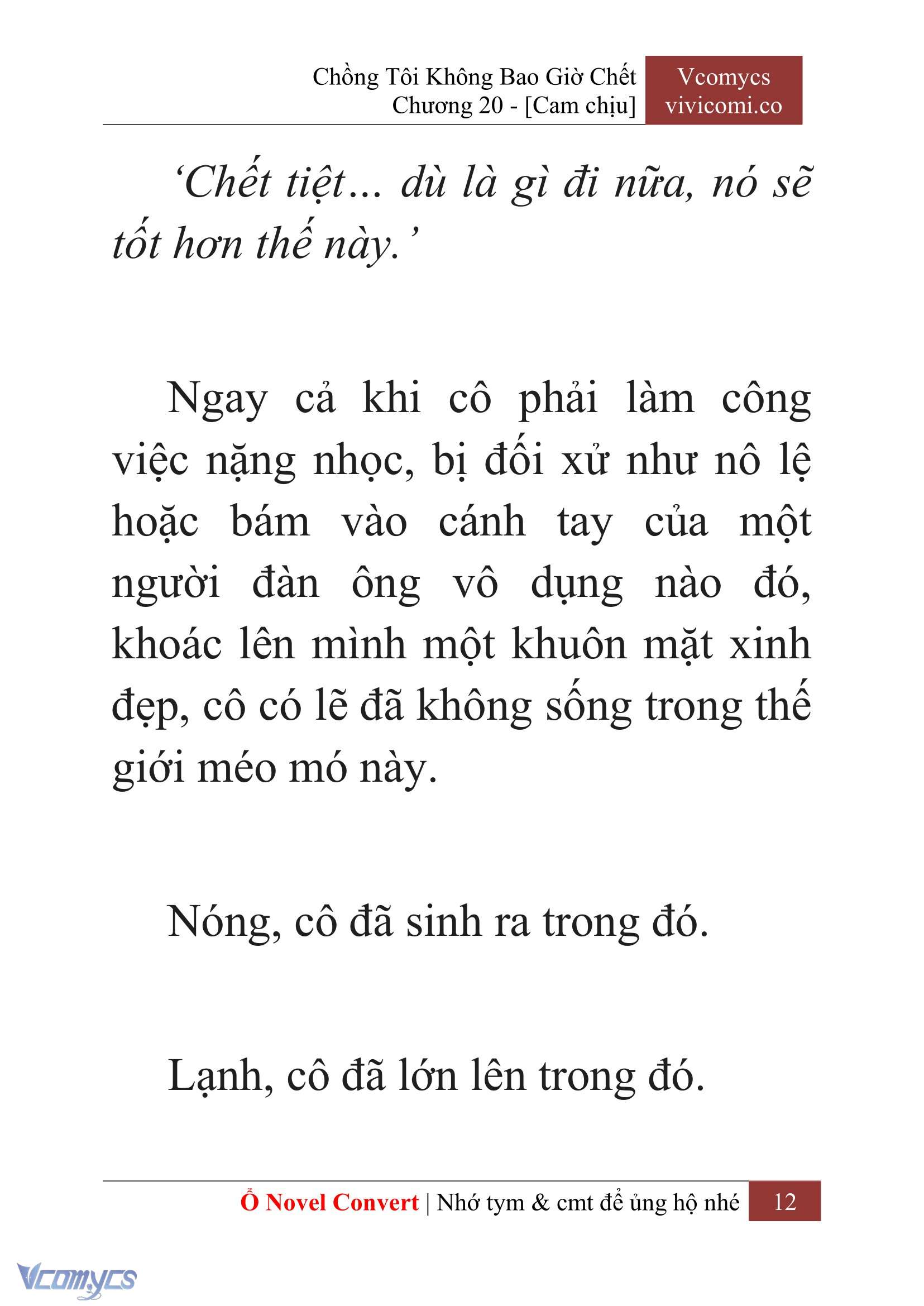 [Novel] Chồng Tôi Không Bao Giờ Chết Chap 20 - Trang 2