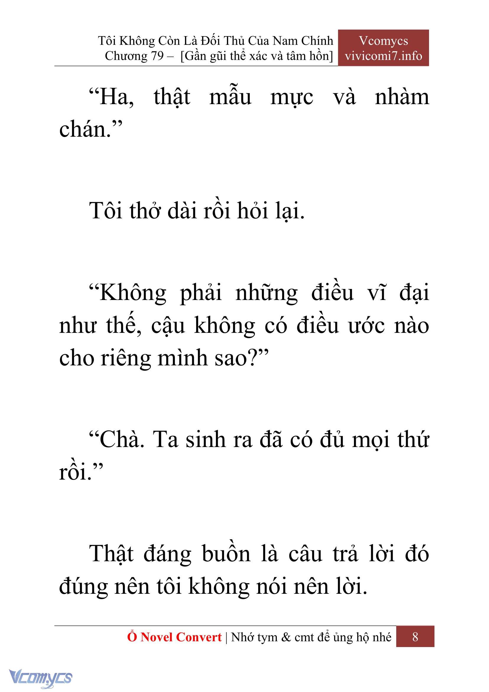 [Novel] Tôi Không Còn Là Đối Thủ Của Nam Chính Chap 79 - Trang 2