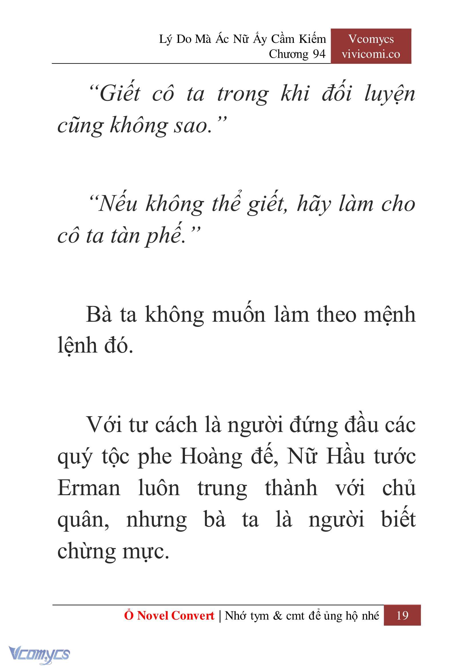[Novel] Lý Do Mà Ác Nữ Ấy Cầm Kiếm Chap 94 - Next Chap 95