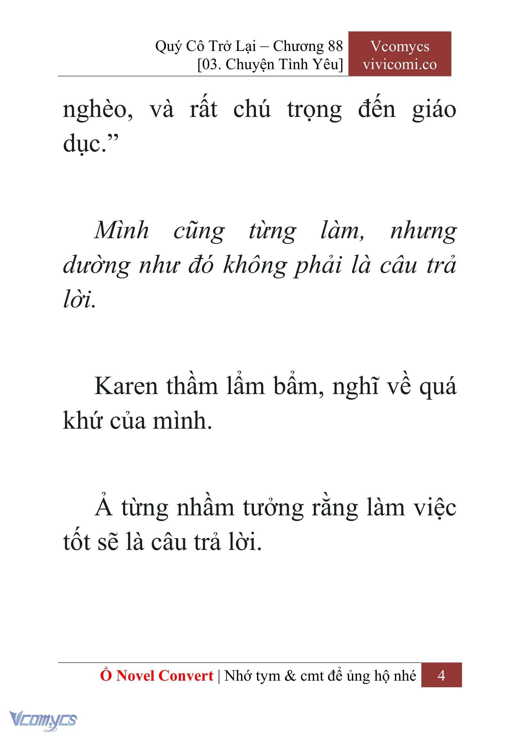 [Novel] Quý Cô Trở Lại Chap 88 - Next Chap 89