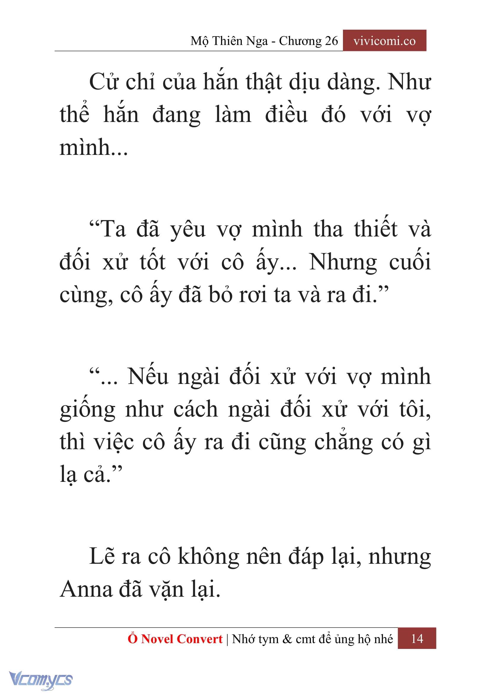 [Novel] Mộ Thiên Nga Chap 26 - Next Chap 27