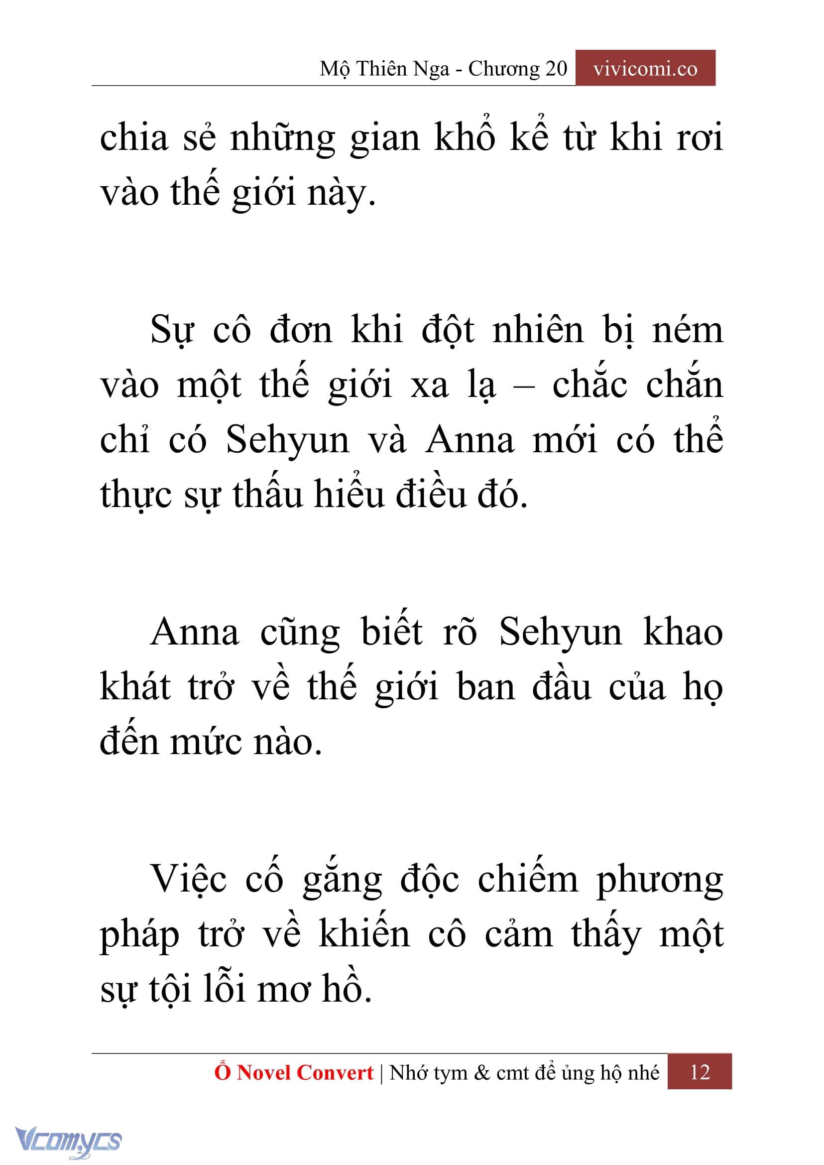 [Novel] Mộ Thiên Nga Chap 20 - Next Chap 21