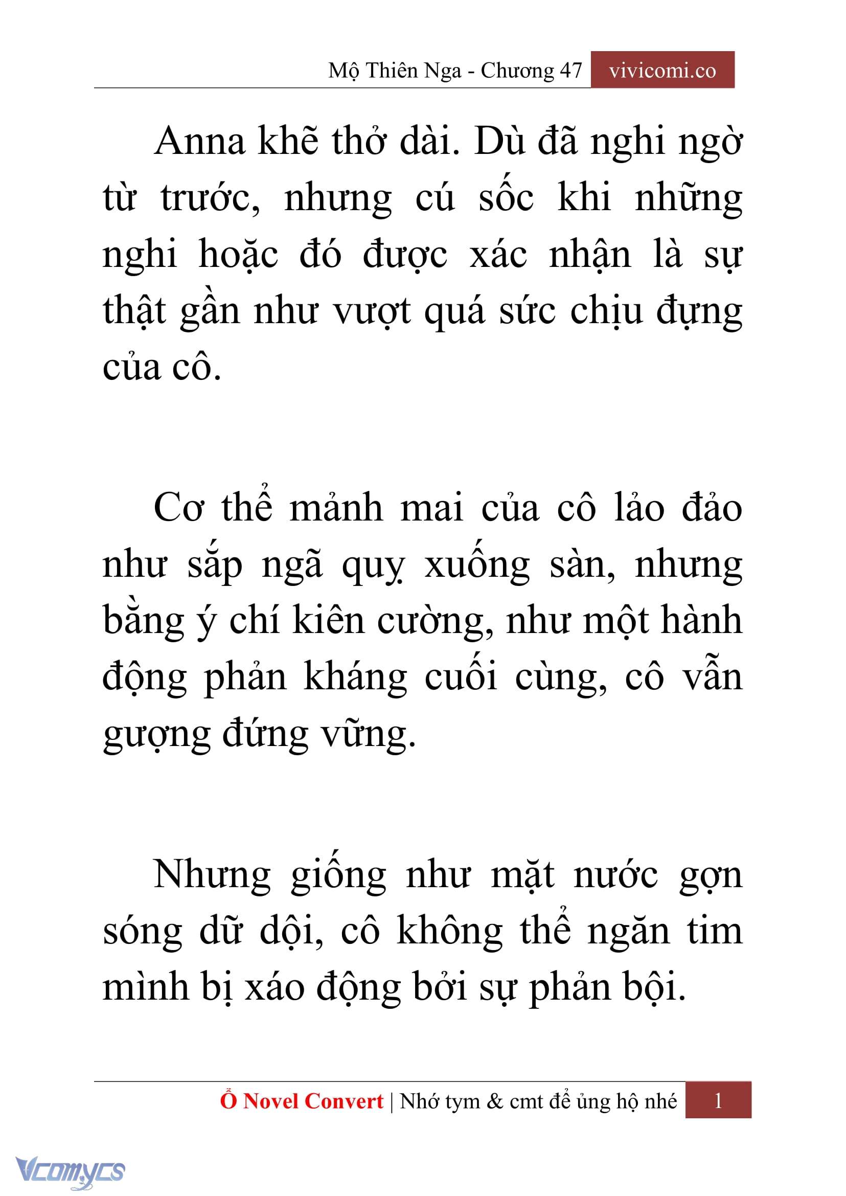 [Novel] Mộ Thiên Nga Chap 47 - Trang 2