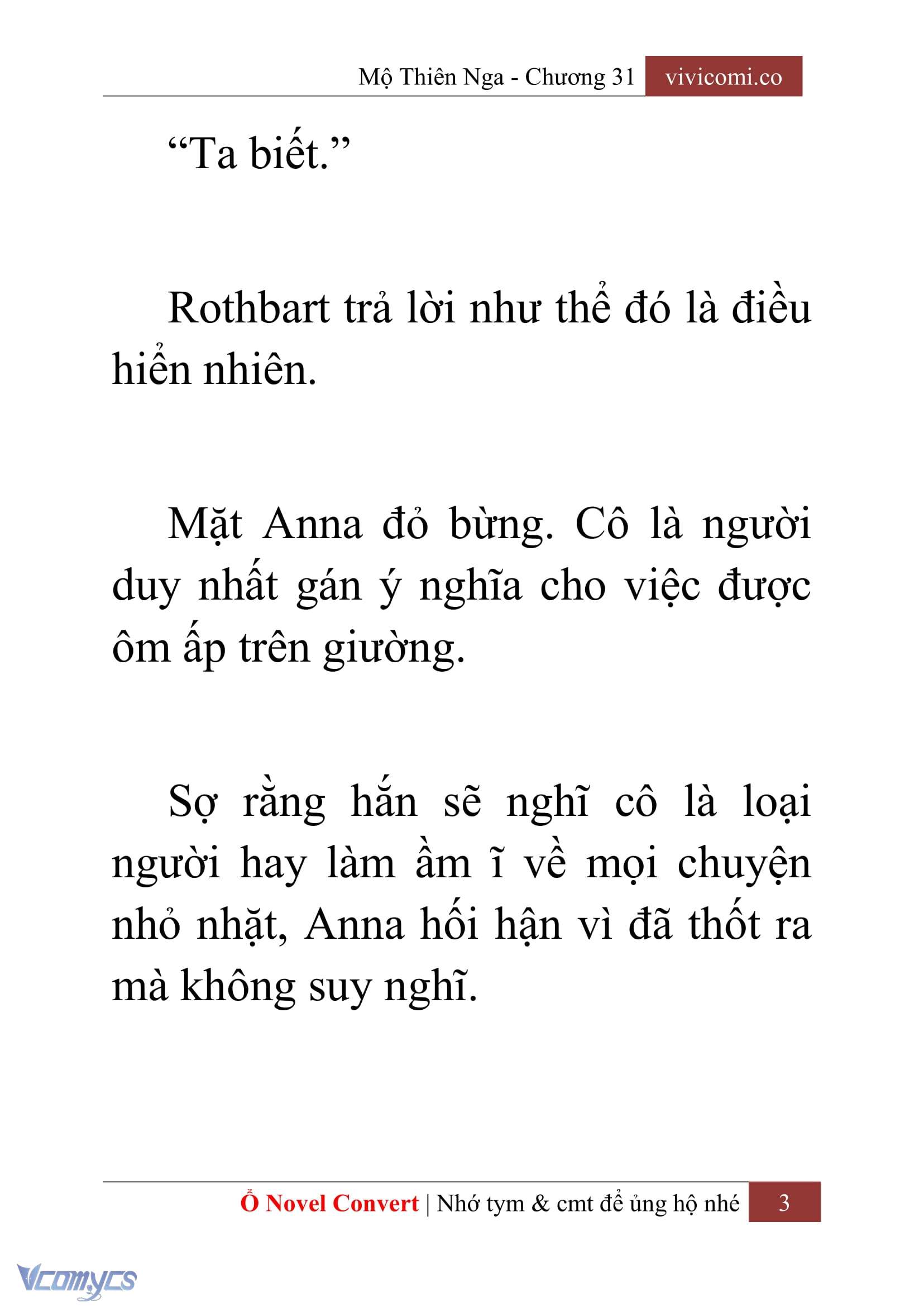 [Novel] Mộ Thiên Nga Chap 31 - Trang 2