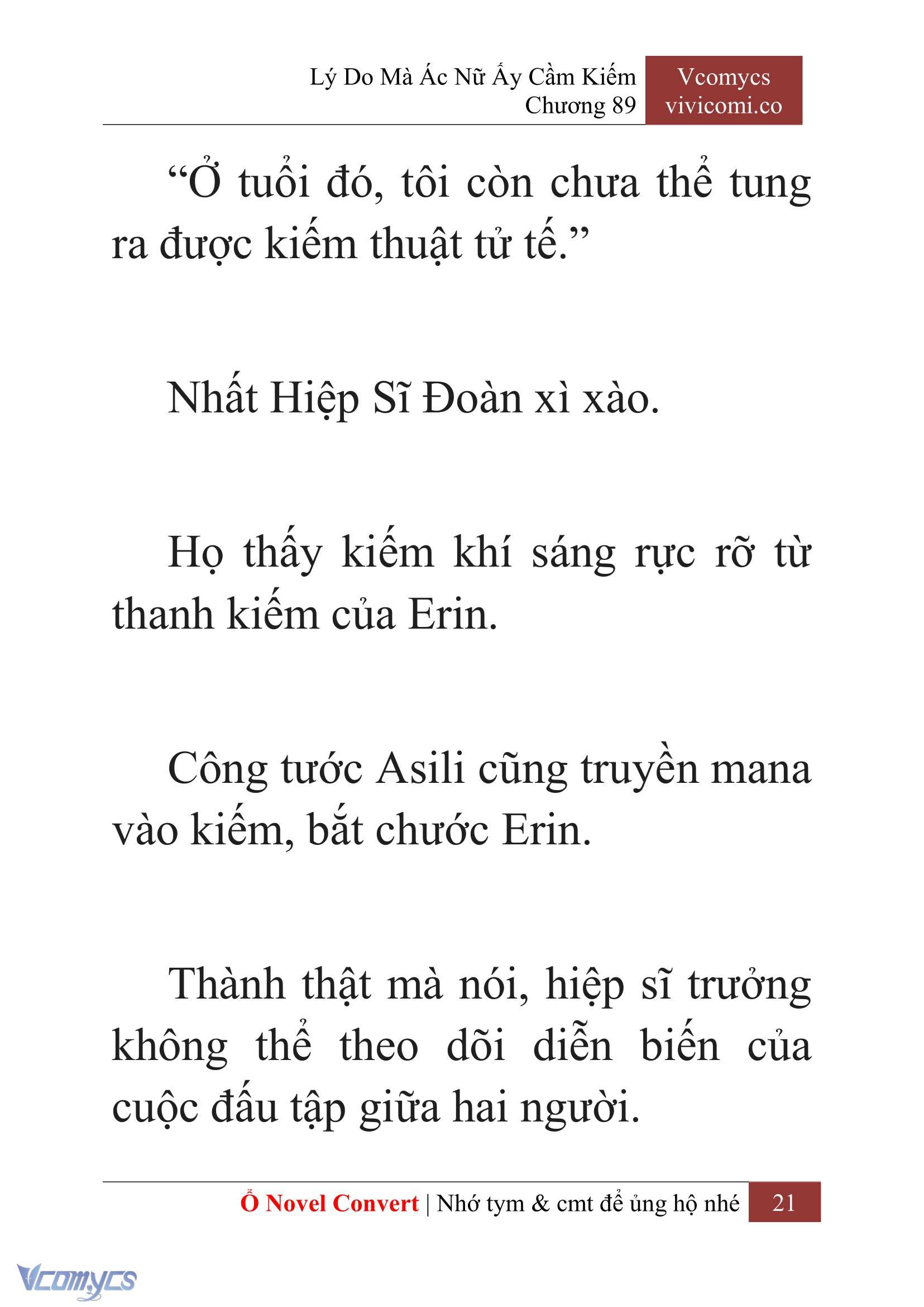 [Novel] Lý Do Mà Ác Nữ Ấy Cầm Kiếm Chap 89 - Next Chap 90