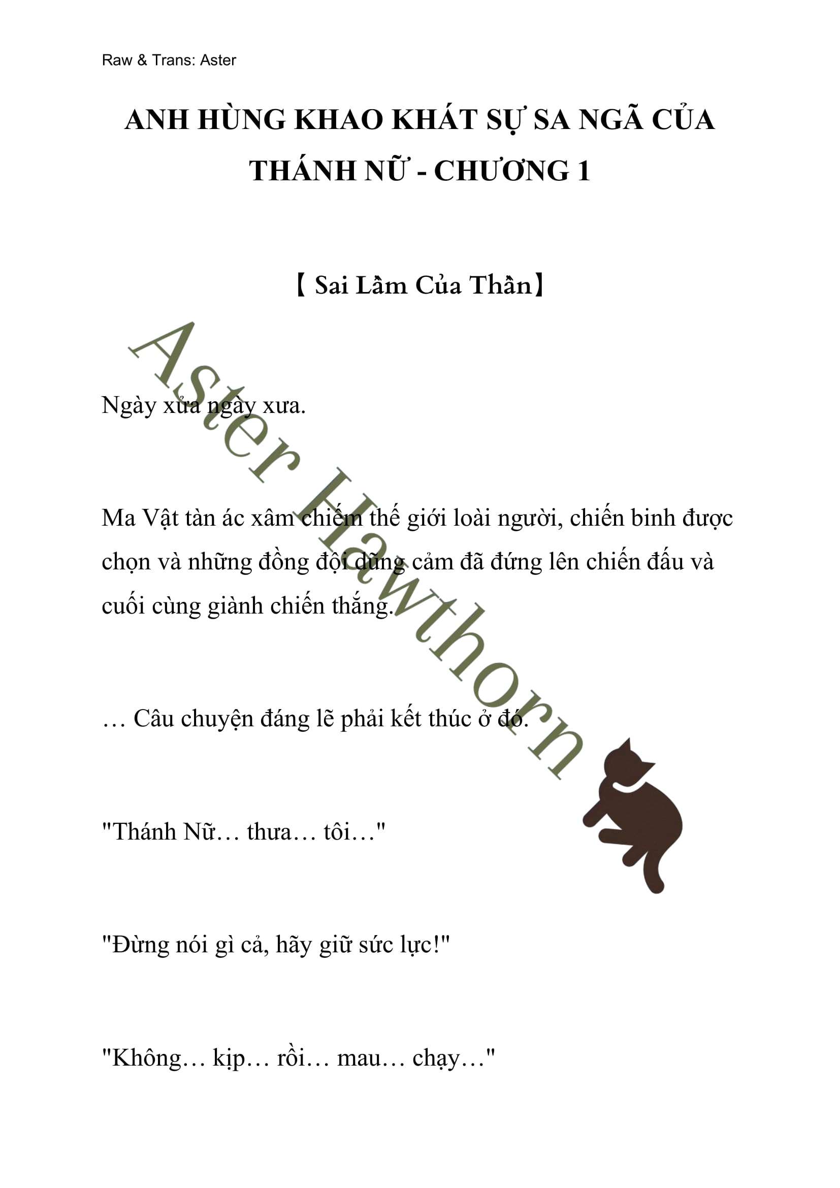 [NOVEL] Anh Hùng Khao Khát Sự Sa Ngã Của Thánh Nữ Chap 1 - Next Chap 2