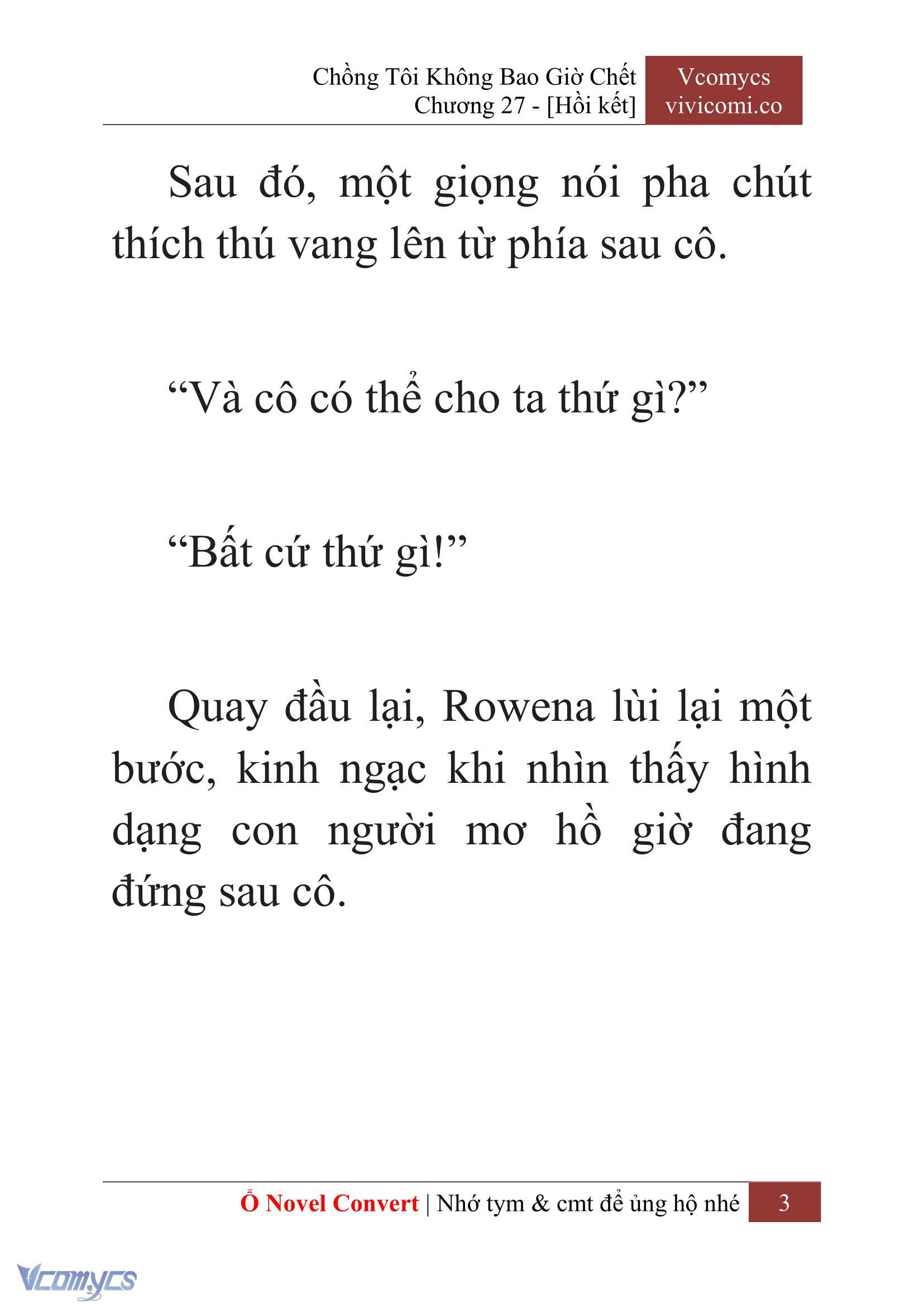 [Novel] Chồng Tôi Không Bao Giờ Chết Chap 27 - Trang 2