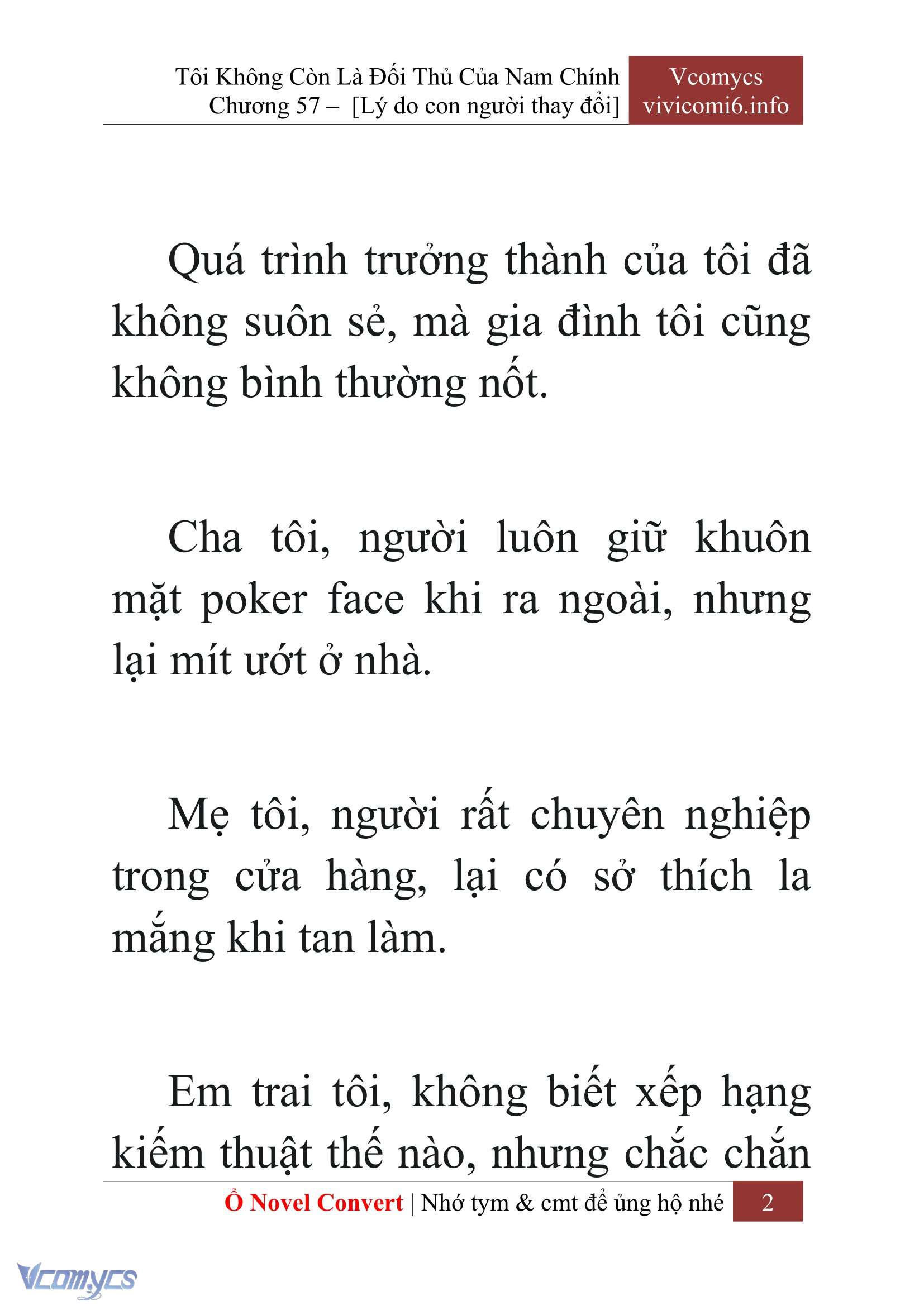 [Novel] Tôi Không Còn Là Đối Thủ Của Nam Chính Chap 57 - Trang 2