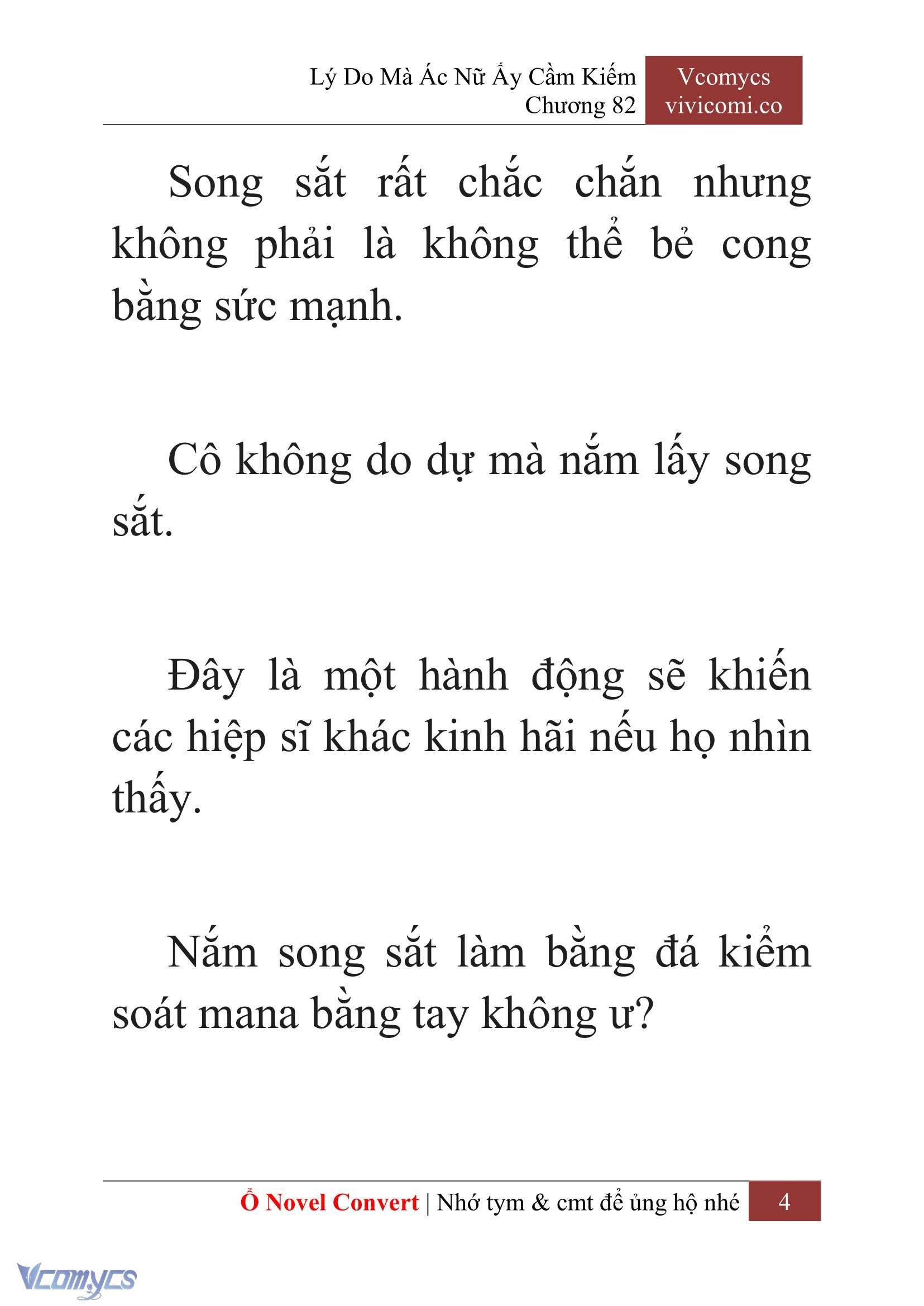 [Novel] Lý Do Mà Ác Nữ Ấy Cầm Kiếm Chap 82 - Next Chap 83