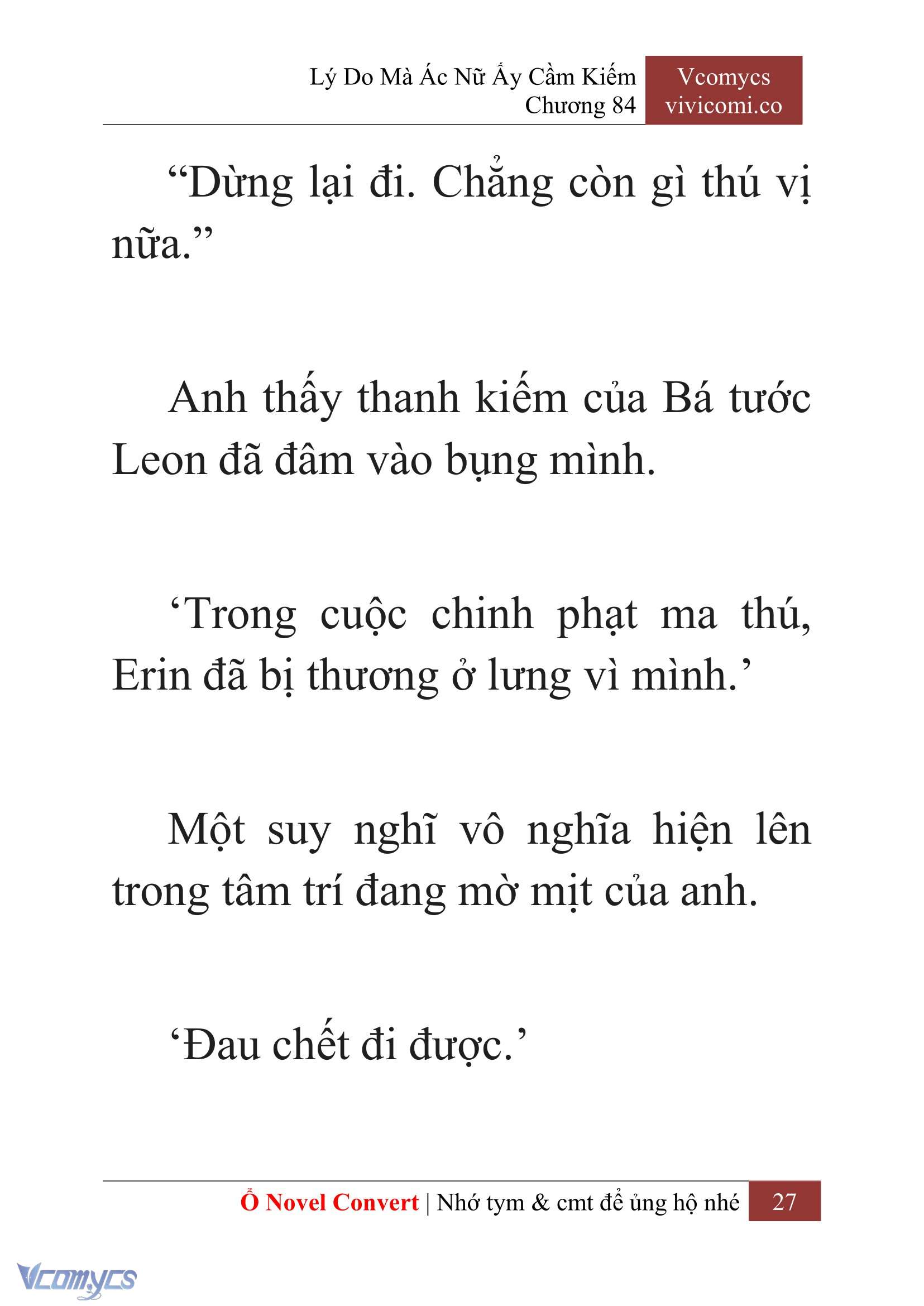 [Novel] Lý Do Mà Ác Nữ Ấy Cầm Kiếm Chap 84 - Next Chap 85