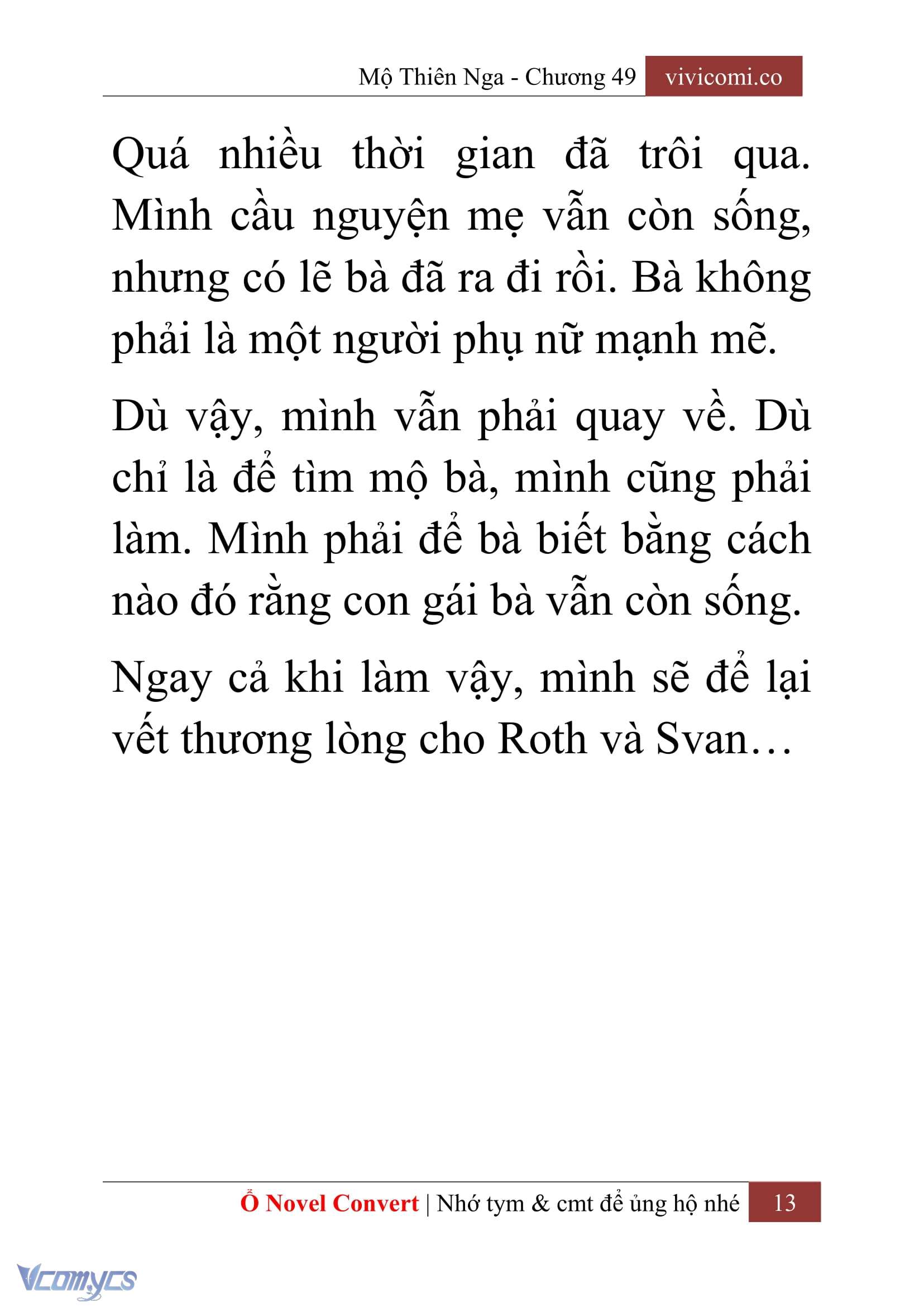 [Novel] Mộ Thiên Nga Chap 49 - Trang 2