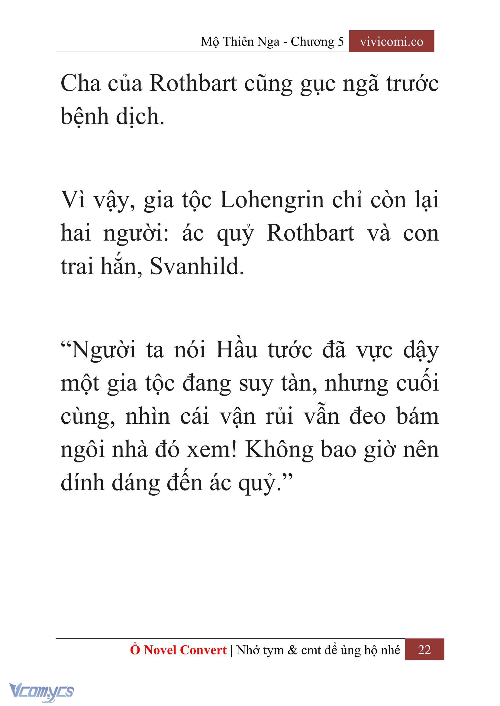 [Novel] Mộ Thiên Nga Chap 5 - Trang 2