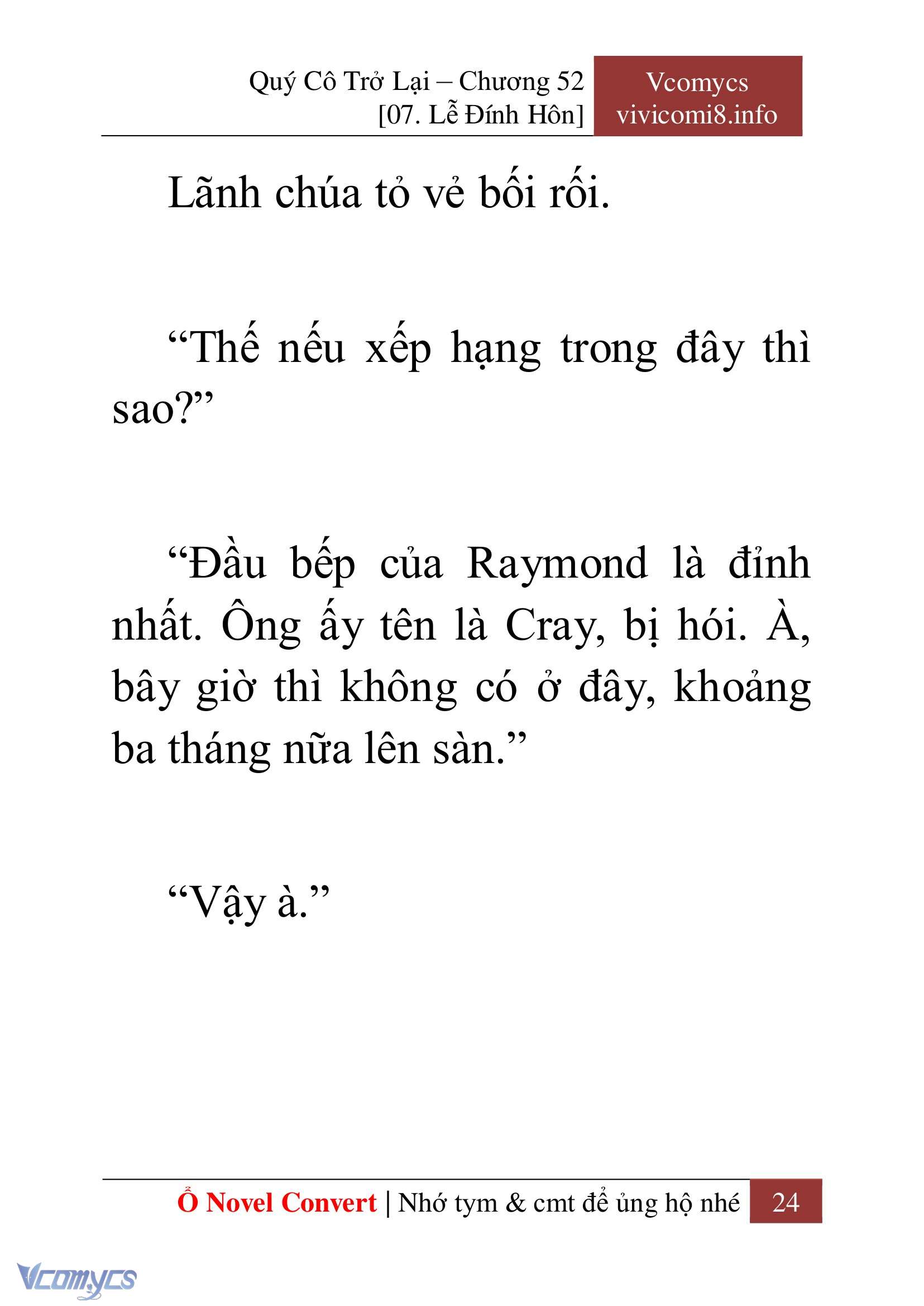 [Novel] Quý Cô Trở Lại Chap 52 - Trang 2