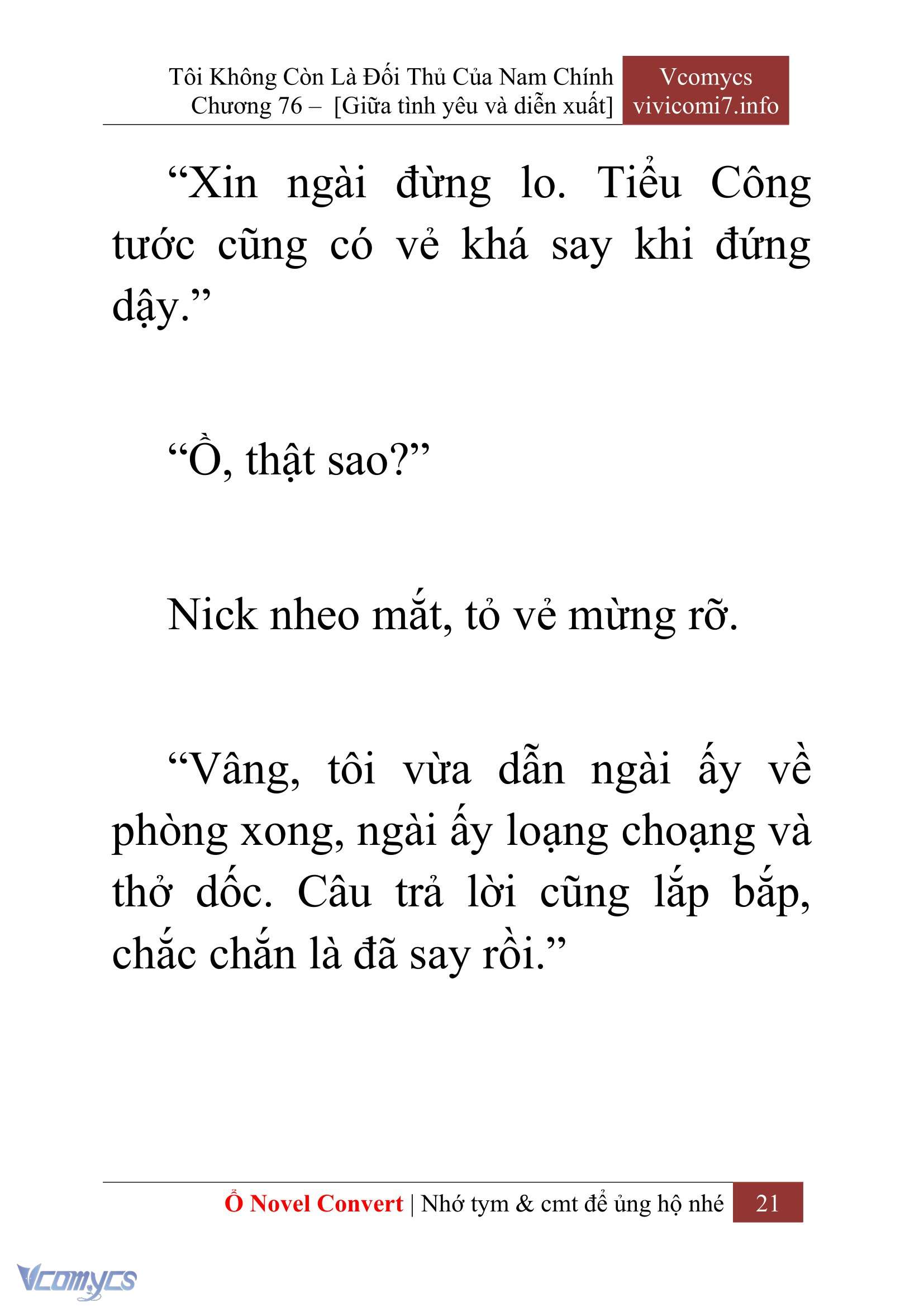[Novel] Tôi Không Còn Là Đối Thủ Của Nam Chính Chap 76 - Trang 2