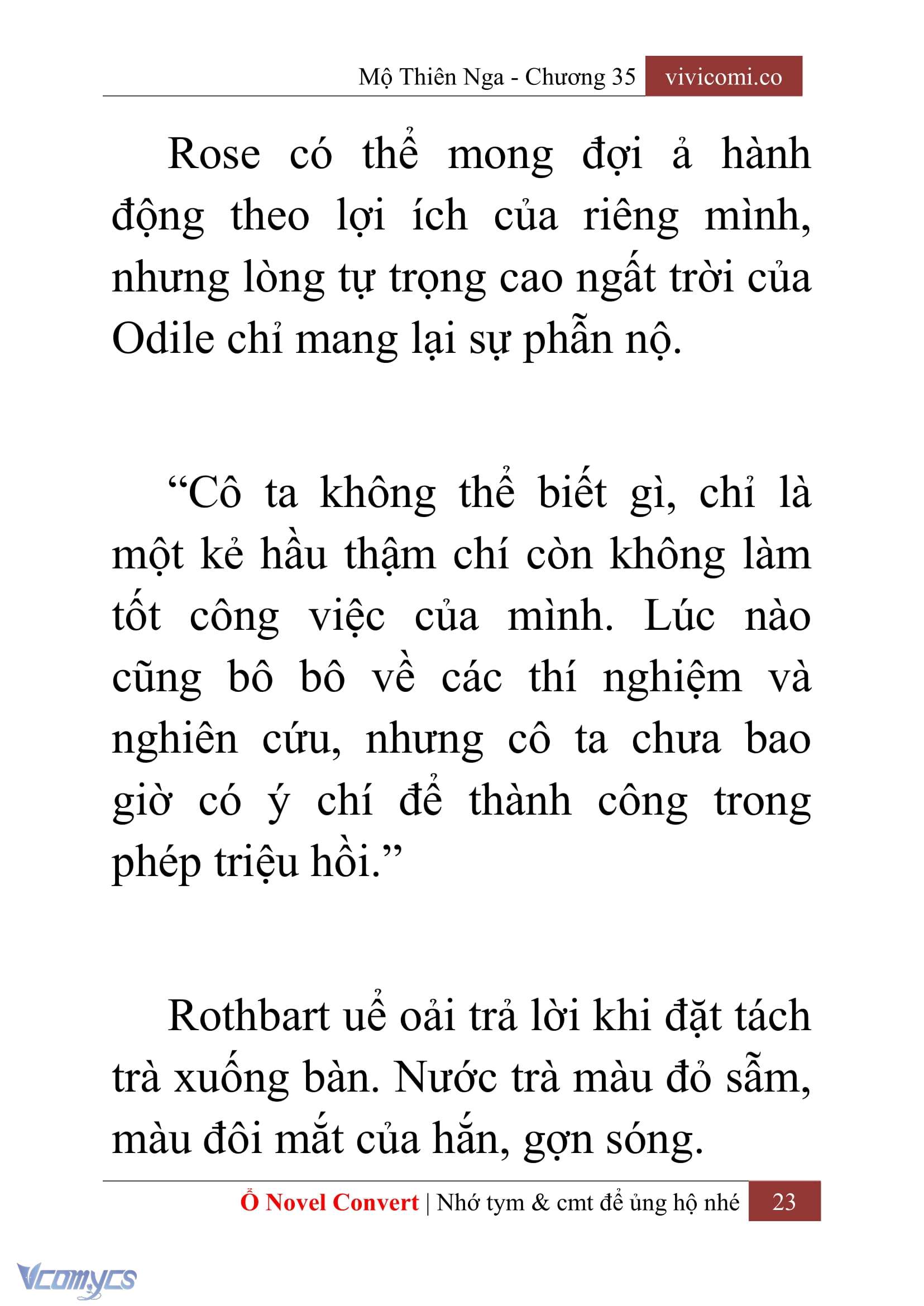 [Novel] Mộ Thiên Nga Chap 35 - Next Chap 36