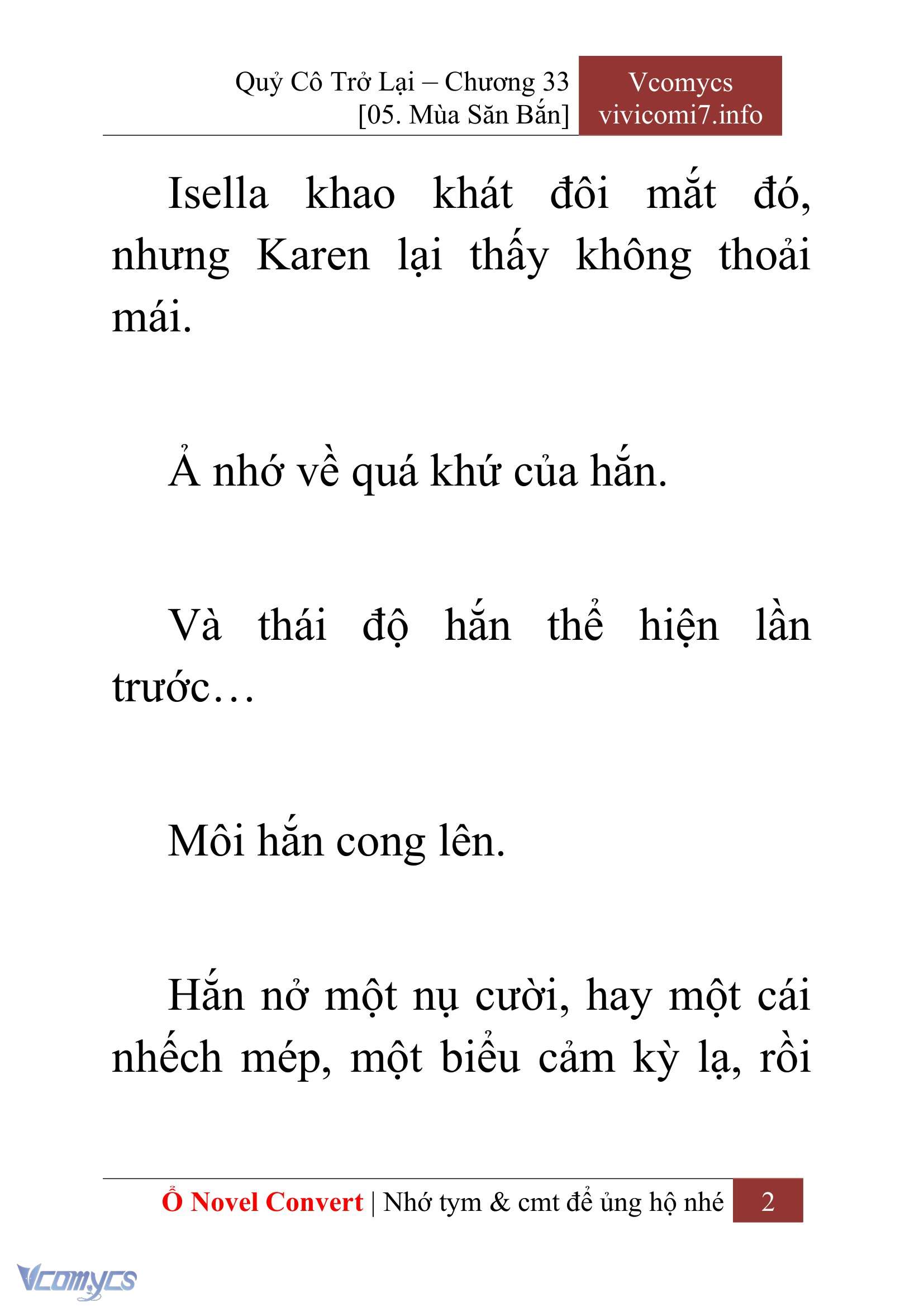 [Novel] Quý Cô Trở Lại Chap 33 - Trang 2