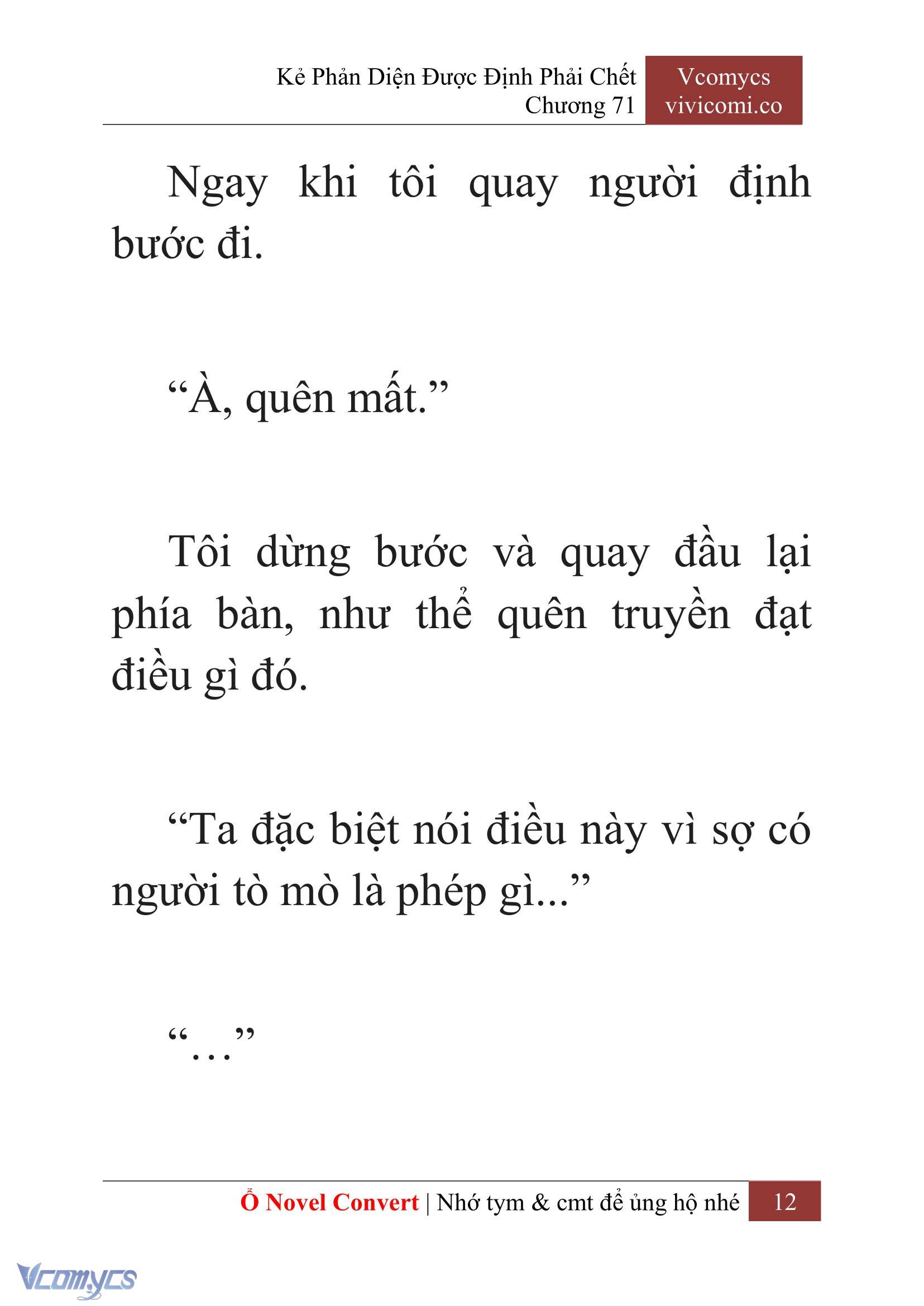 [Novel] Kẻ Phản Diện Được Định Phải Chết Chap 71 - Trang 2