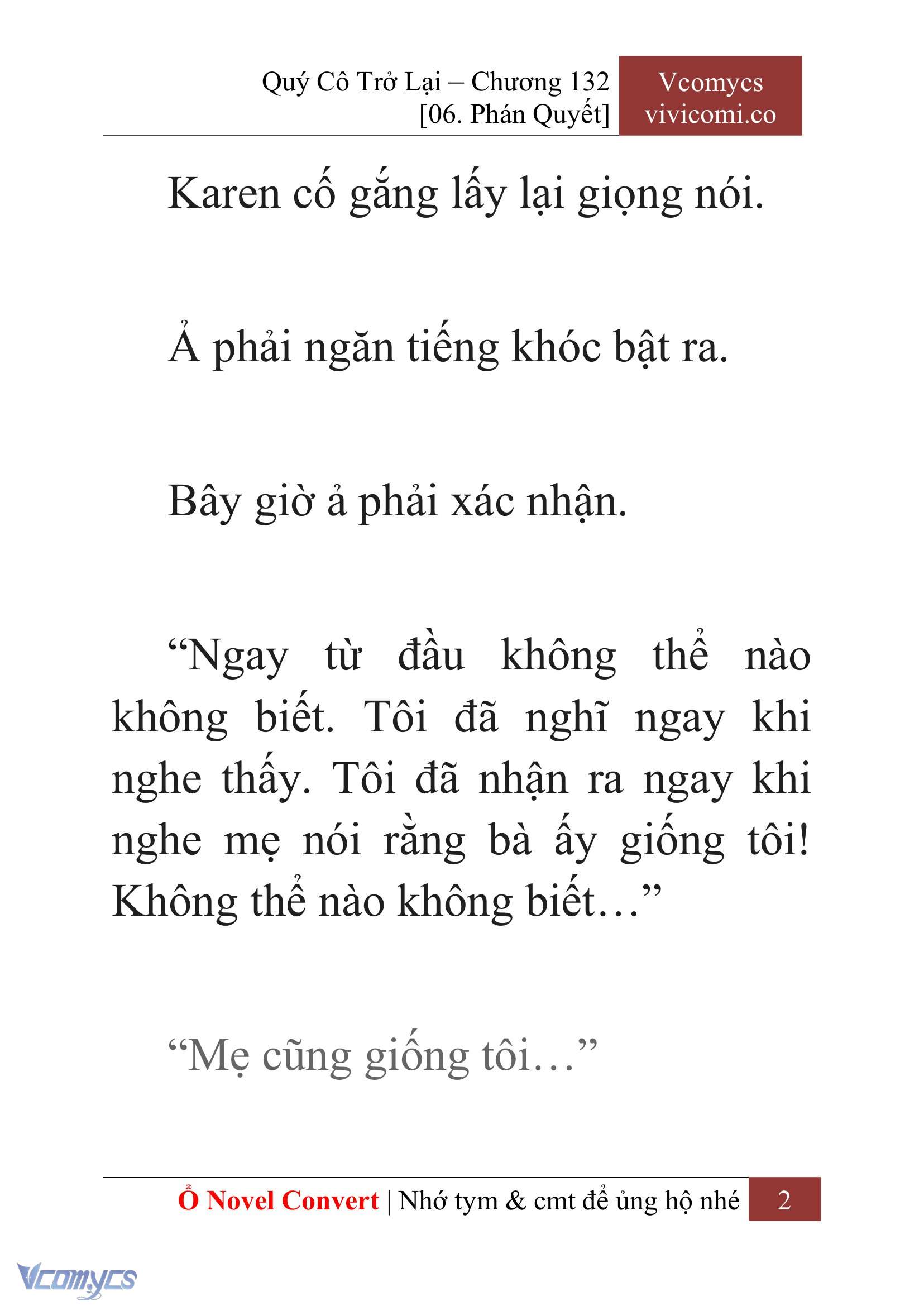 [Novel] Quý Cô Trở Lại Chap 132 - Next Chap 133