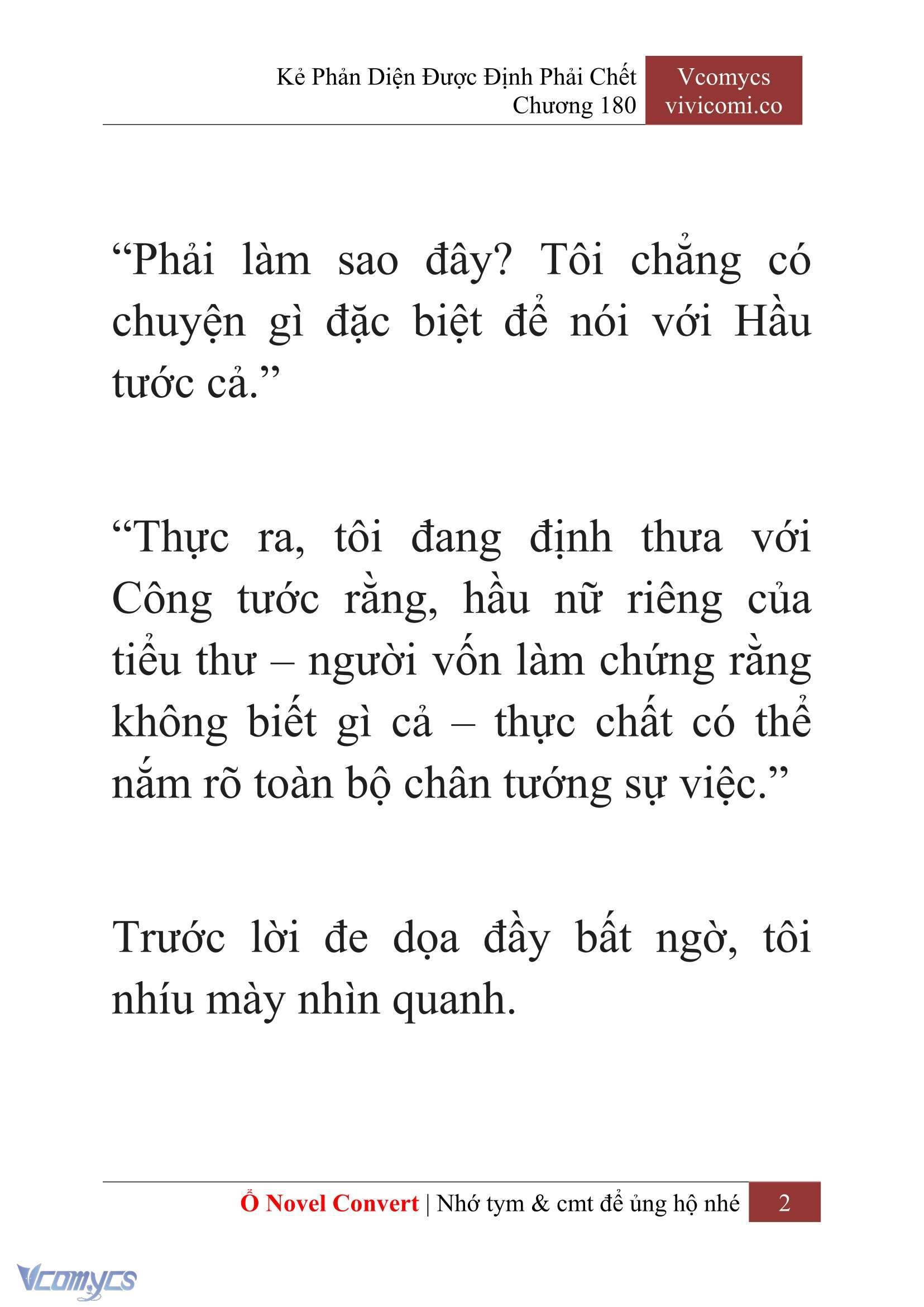 [Novel] Kẻ Phản Diện Được Định Phải Chết Chap 180 - Trang 2