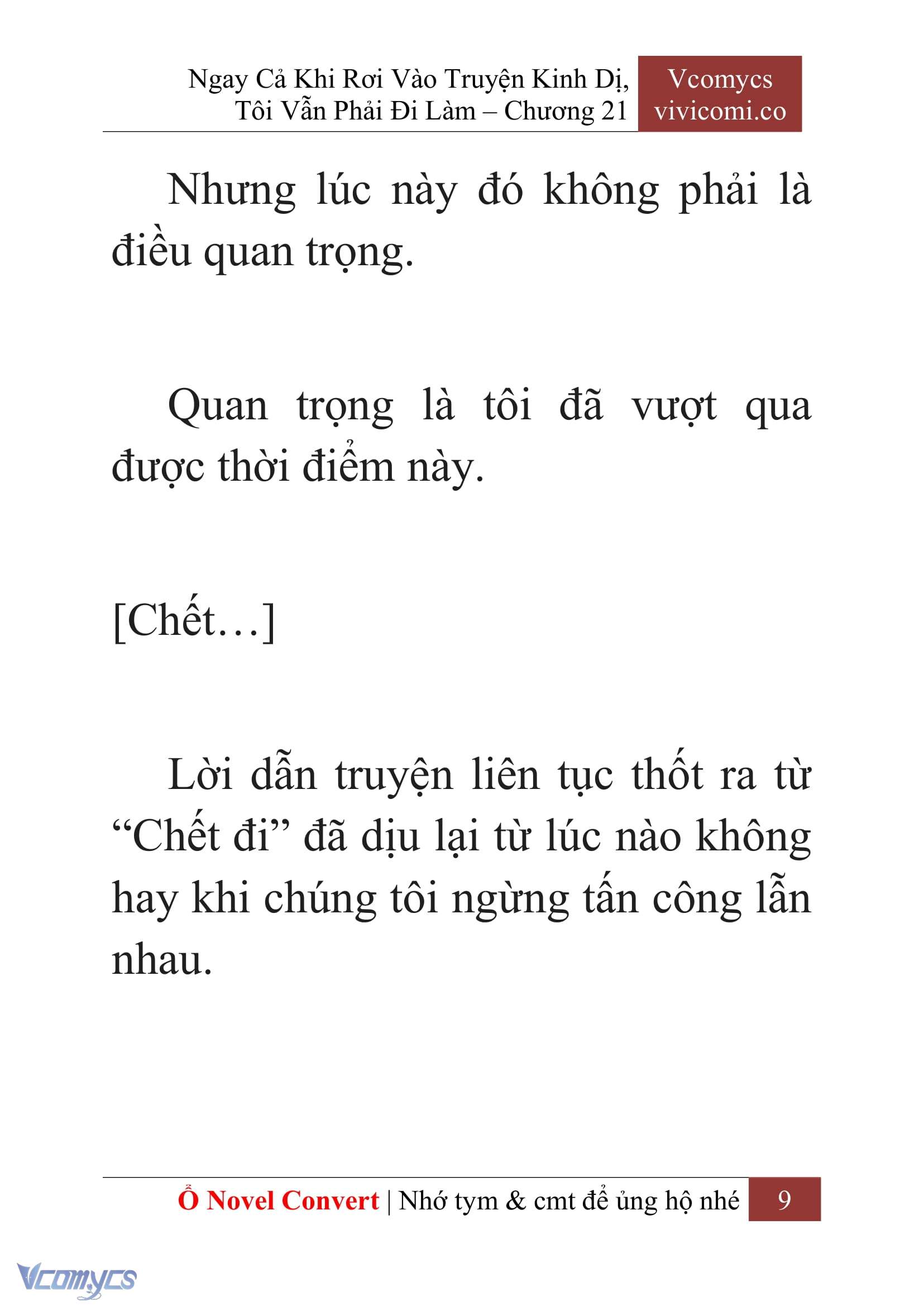 [Novel] Ngay Cả Khi Rơi Vào Truyện Kinh Dị, Tôi Vẫn Phải Đi Làm Chap 21 - Trang 2