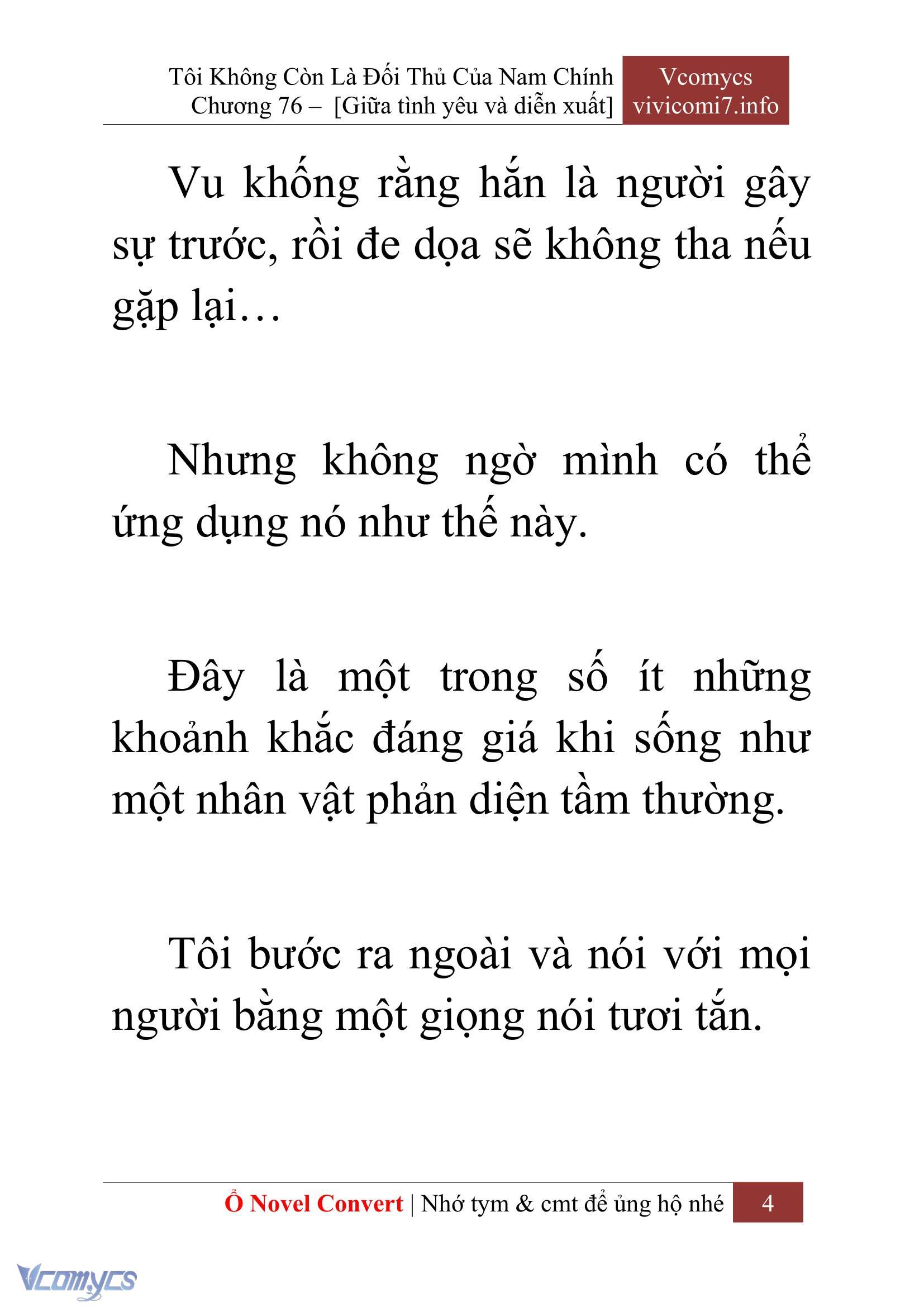 [Novel] Tôi Không Còn Là Đối Thủ Của Nam Chính Chap 76 - Trang 2