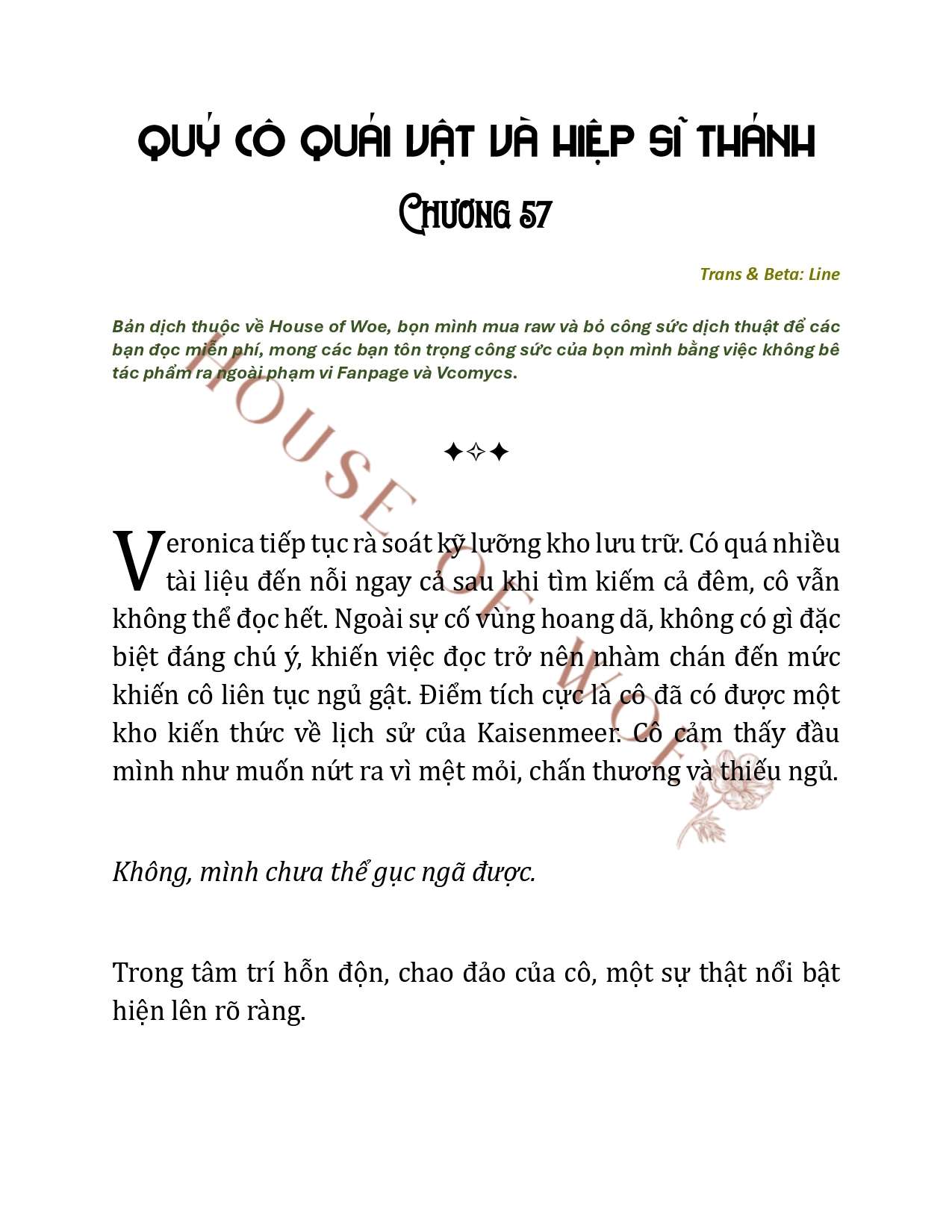 [NOVEL] QUÝ CÔ QUÁI VẬT VÀ HIỆP SĨ THÁNH Chap 57 - Trang 2