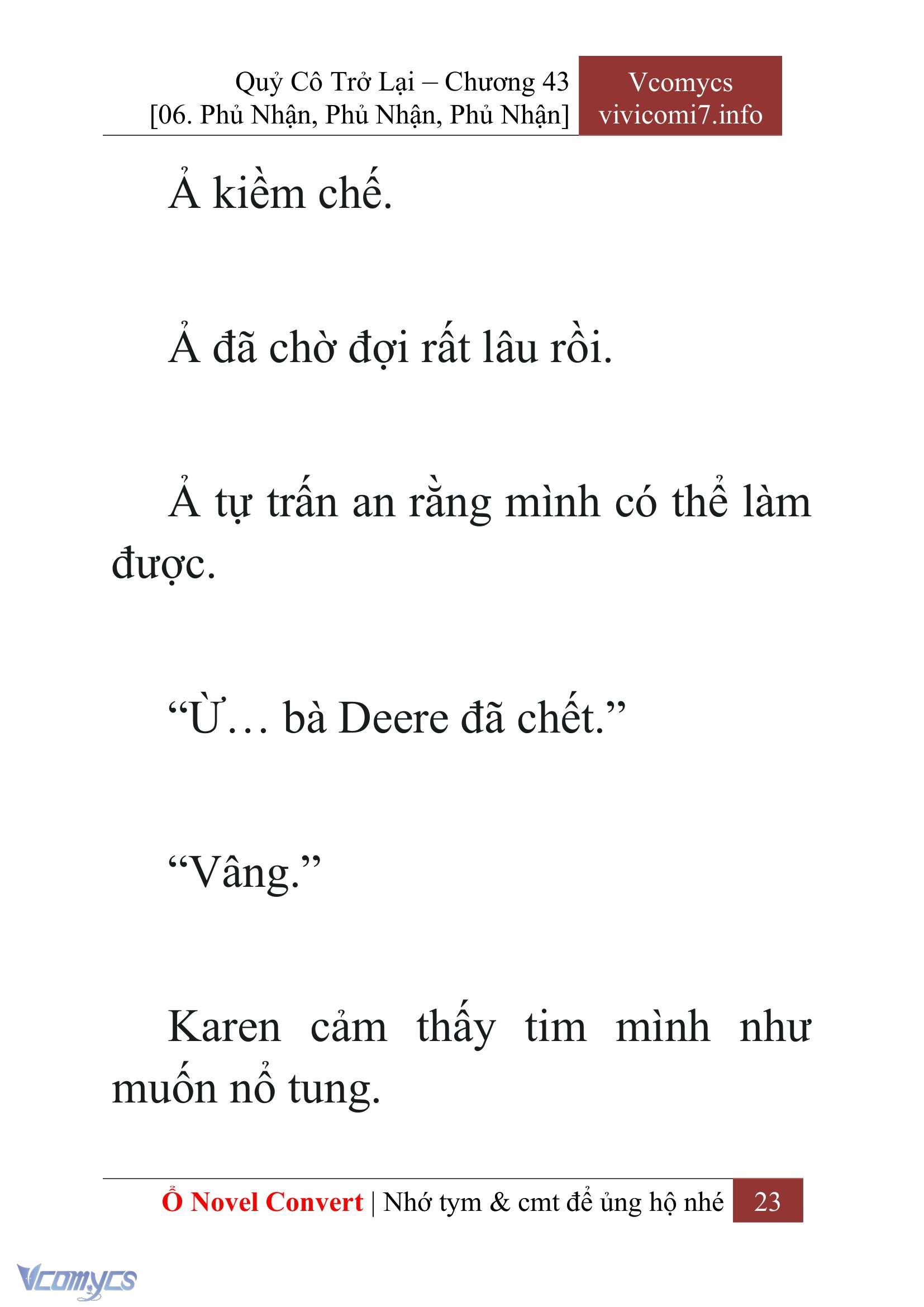[Novel] Quý Cô Trở Lại Chap 43 - Next Chap 44