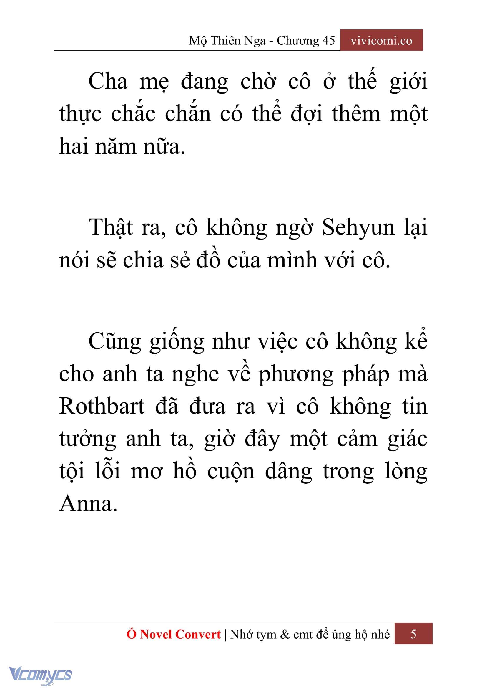 [Novel] Mộ Thiên Nga Chap 45 - Trang 2